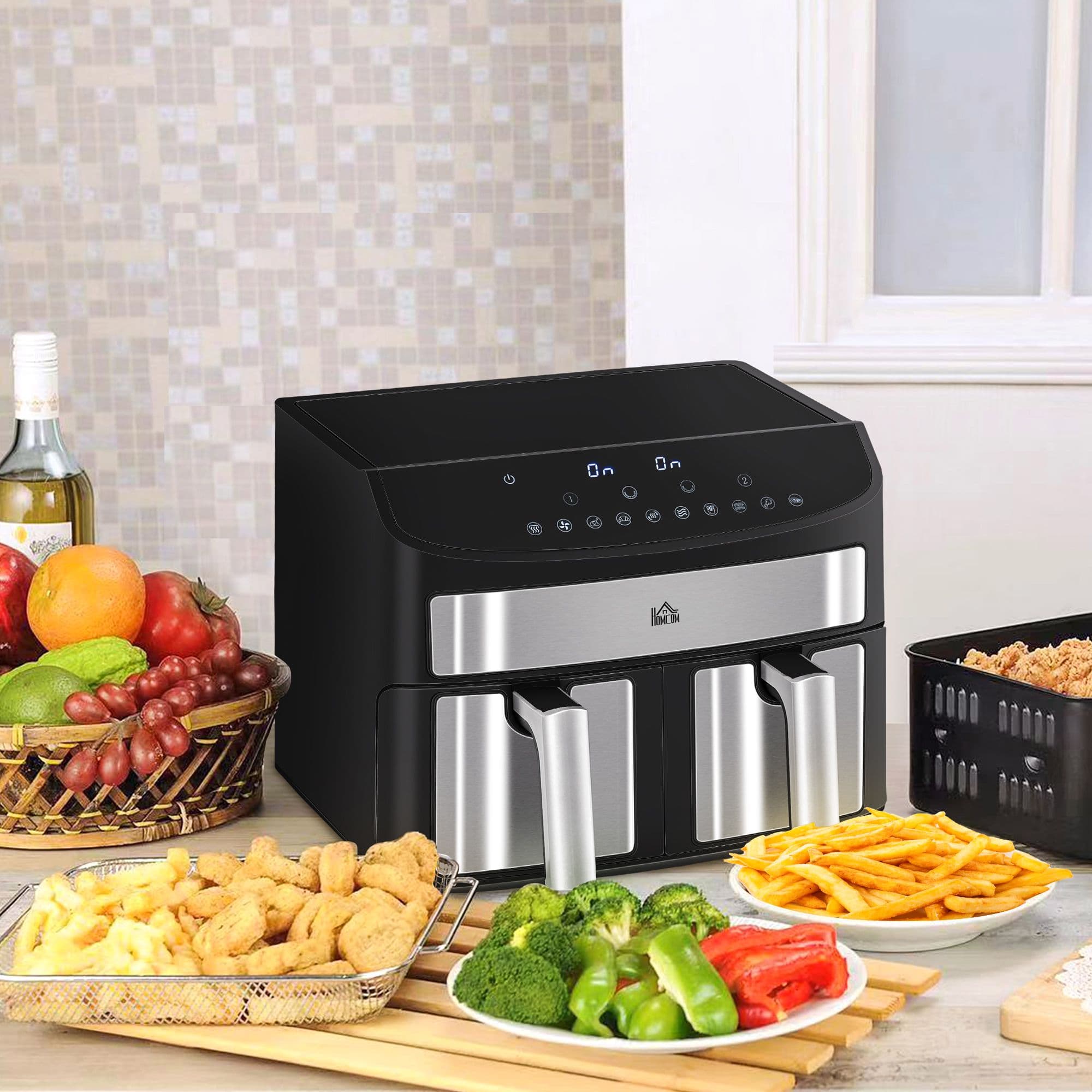 8L Dual Zone Air Fryer with 10 in 1 Function Sync Cook