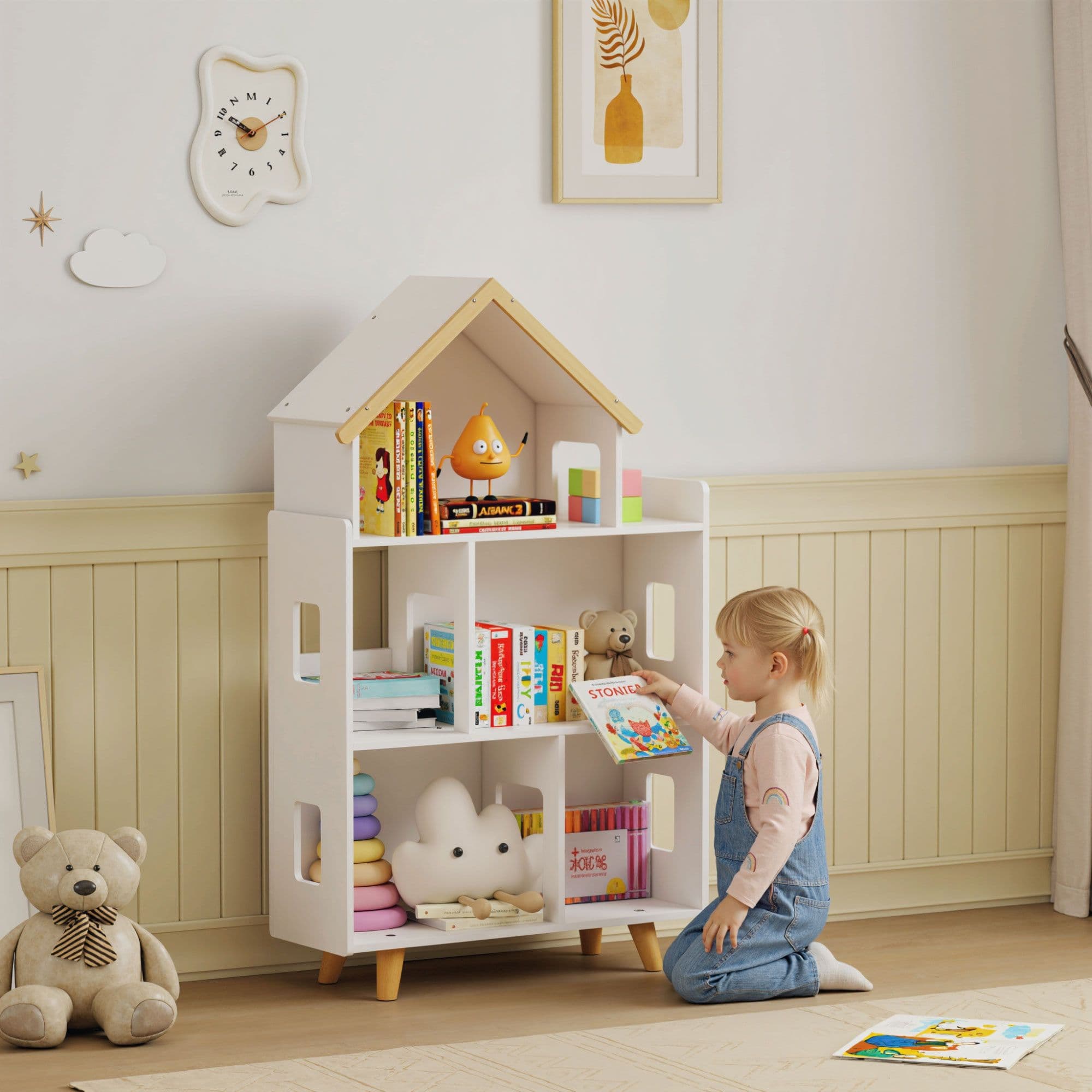 3 Tier Toy Storage Shelf Bookcase 6 Cubby