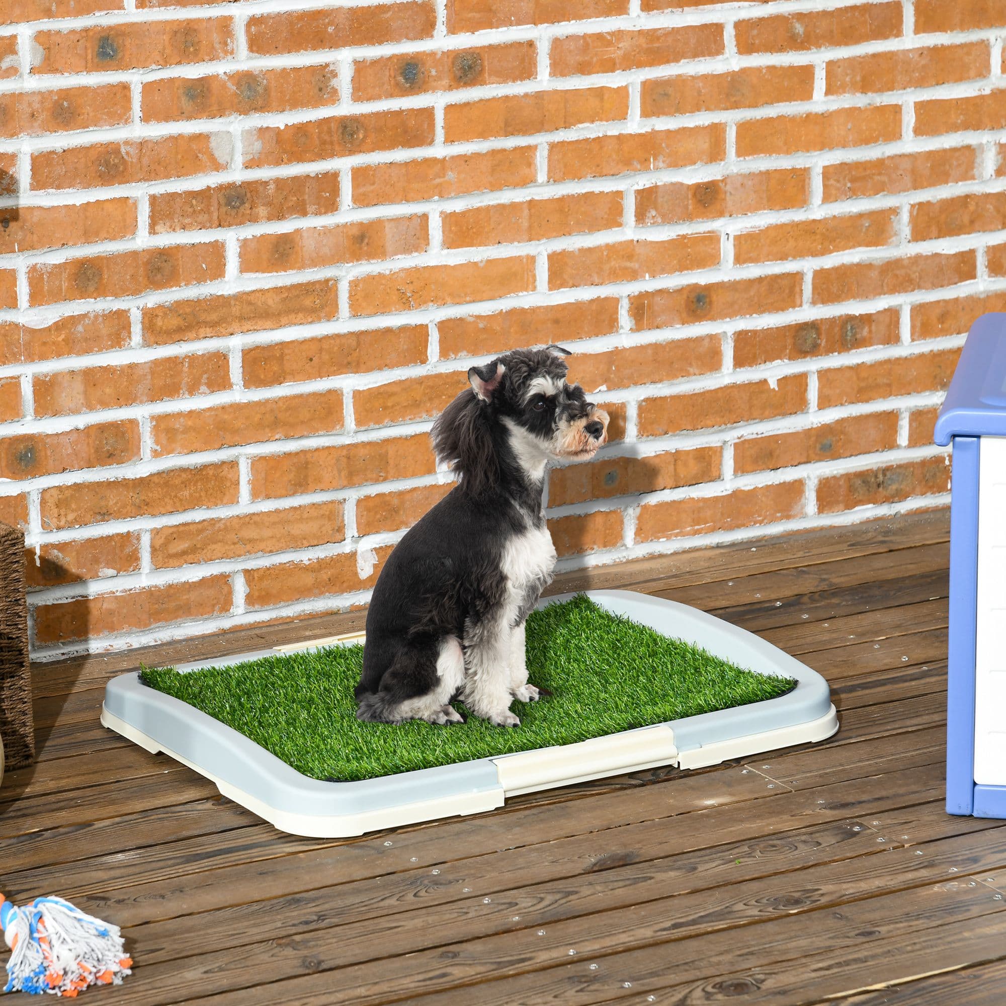 Dog Toilet Portable Training Pad Indoor w/ Artificial Grass, Tray, 63 x 48.5cm