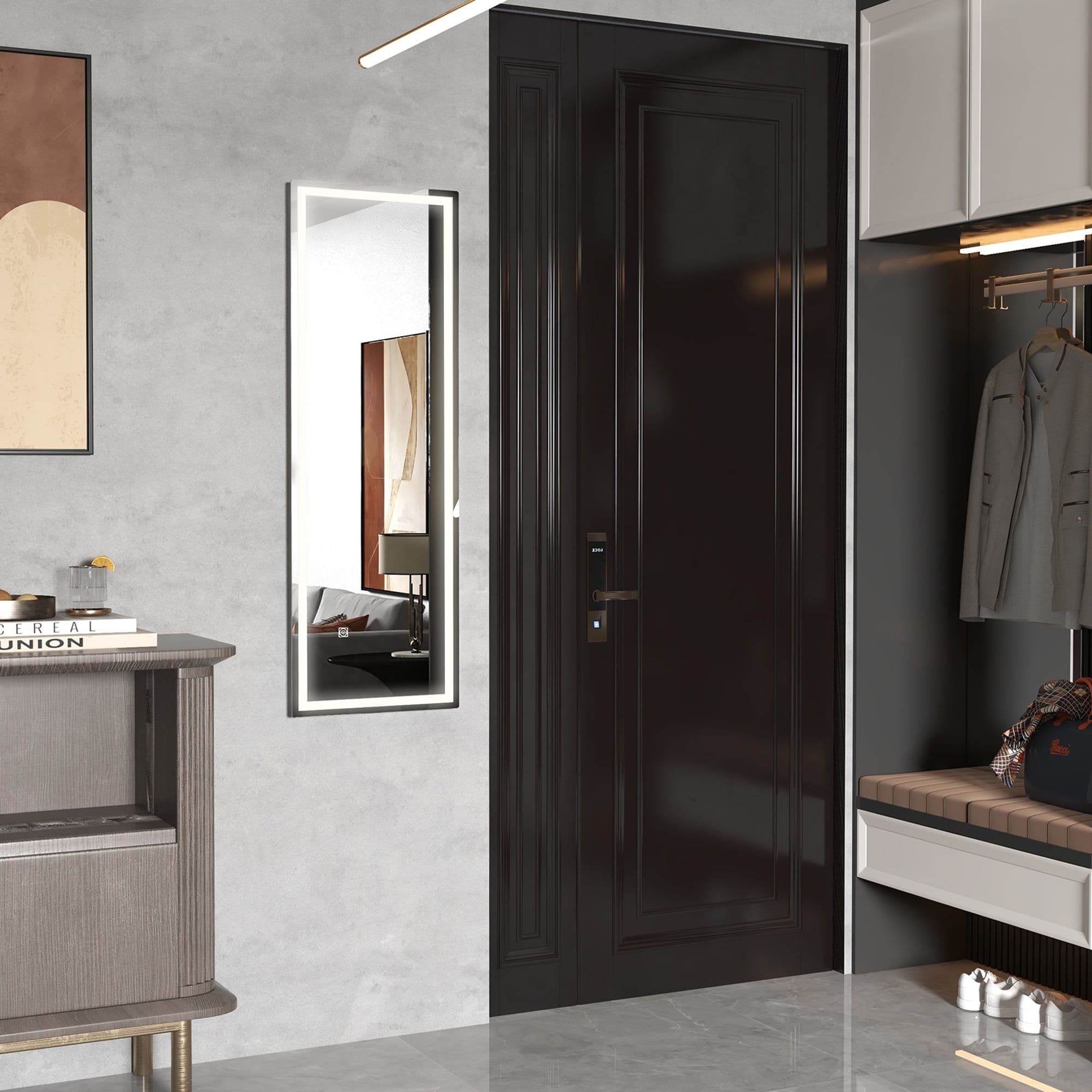 Full Length Mirror with Lights Smart Touch Dimming Long Mirror