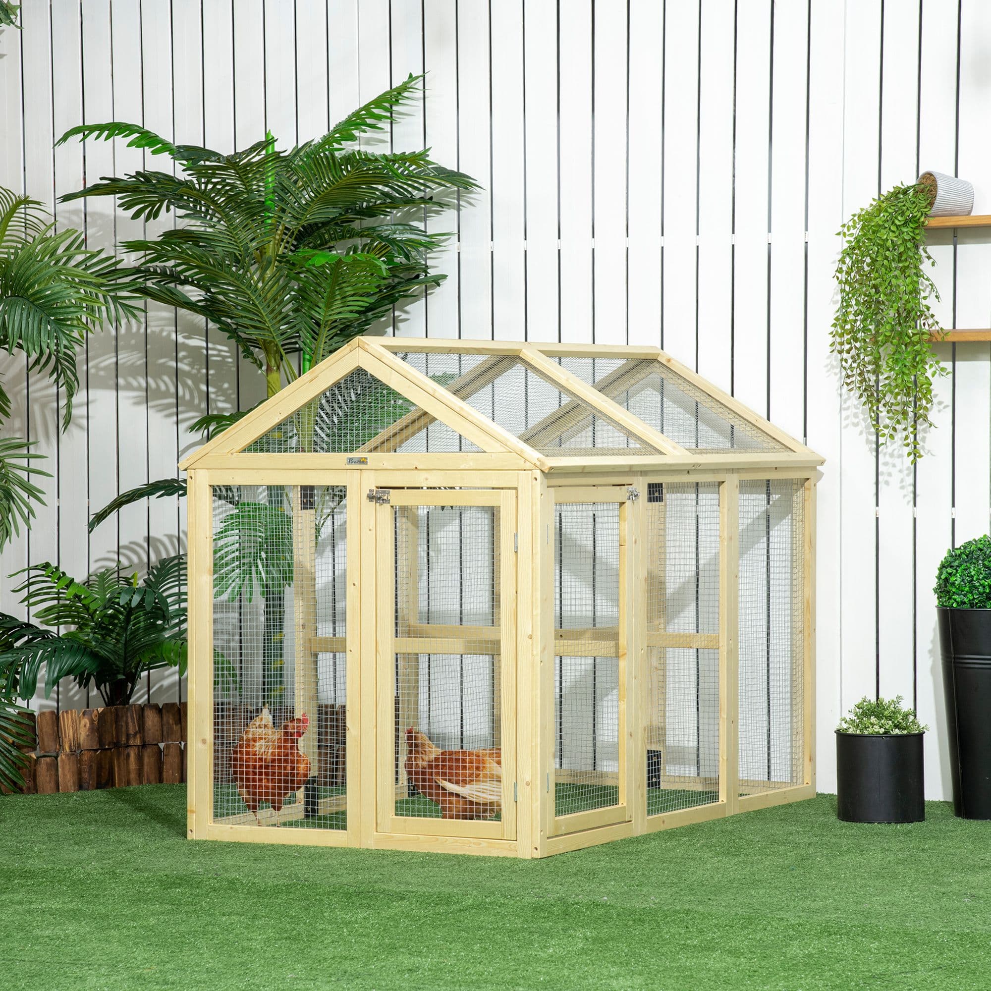 Large Chicken Run, Wooden Chicken Coop w/ Combinable Design