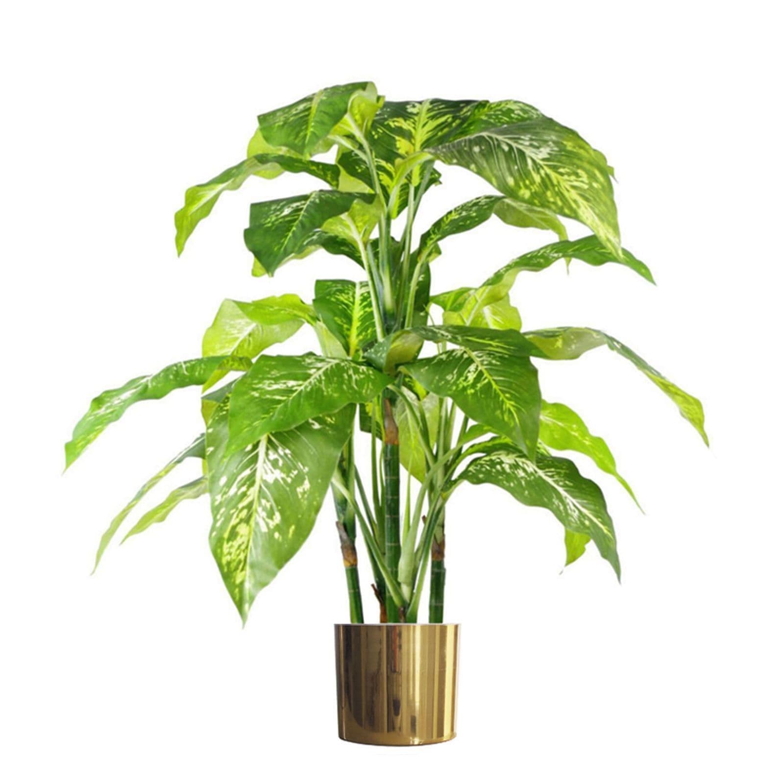 Large Artificial Plant Tree Gold Planter 100cm Natural Aglaonema Spotted Botanik