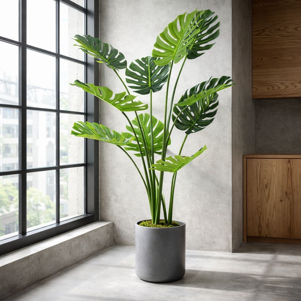 Artificial Monstera Plant 120cm Luxury Cheese Plant 120cm 4ft Tall Botanik