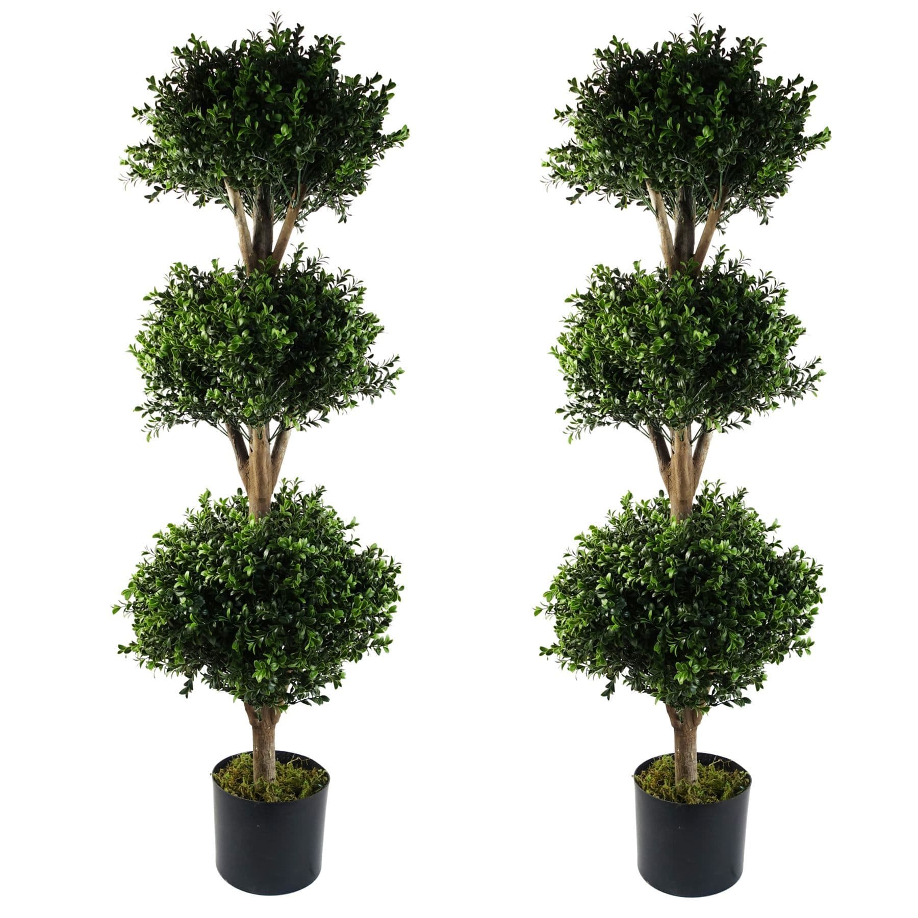 120cm Buxus Triple Ball Artificial Tree UV Resistant Outdoor