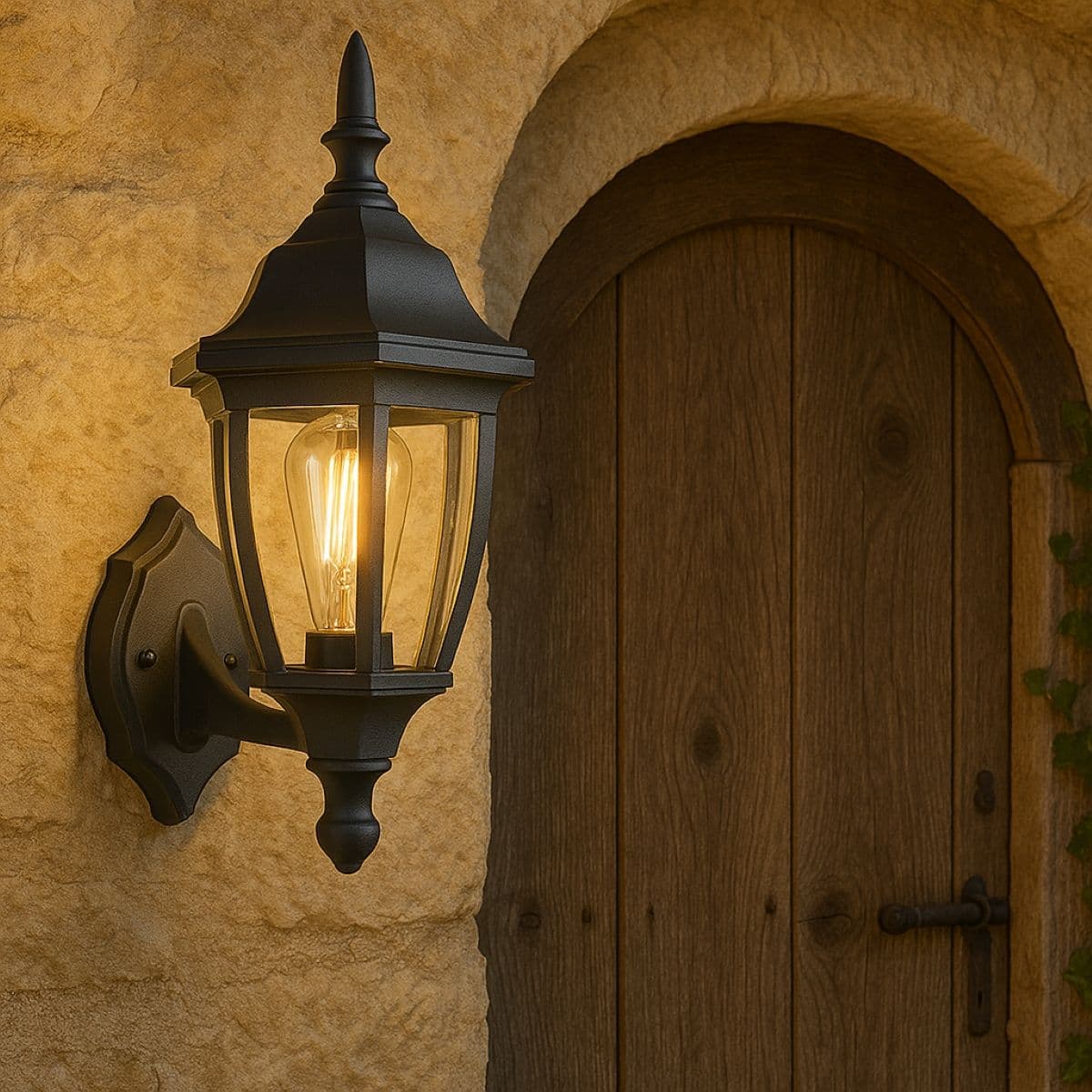 Dada Black Outdoor Wall Lantern Vintage Wall Light IP44 E27 Standard Screw Polycarbonate