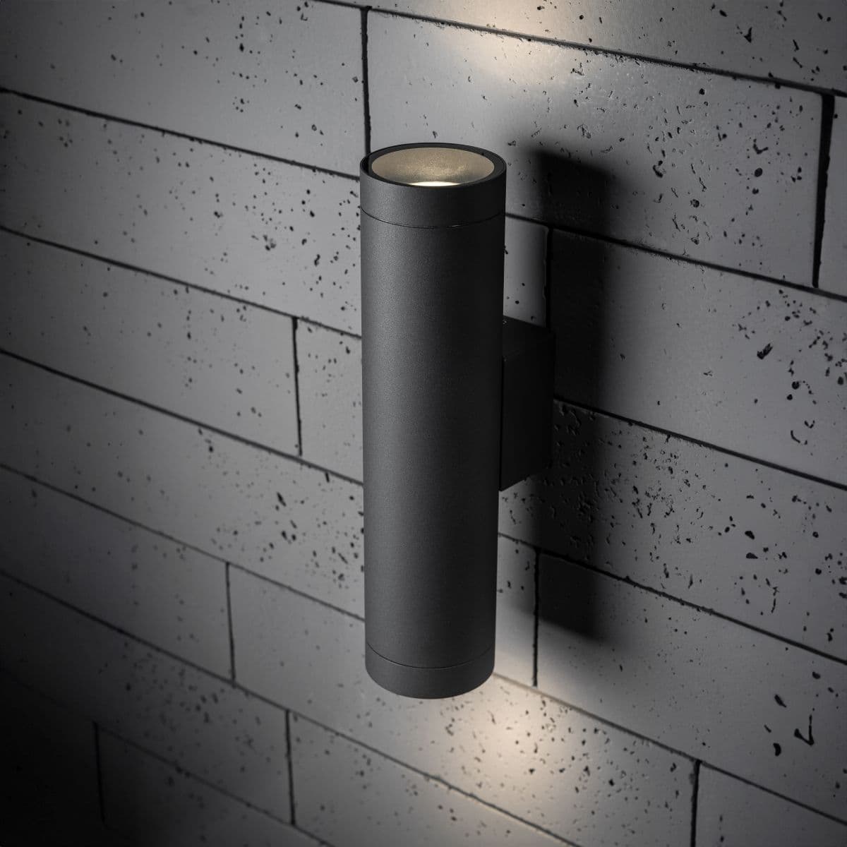 'Lucas' Dark Grey Anthracite Extra Long GU10 Double Up and Down Outdoor Wall Light Spotlight IP44 Aluminium