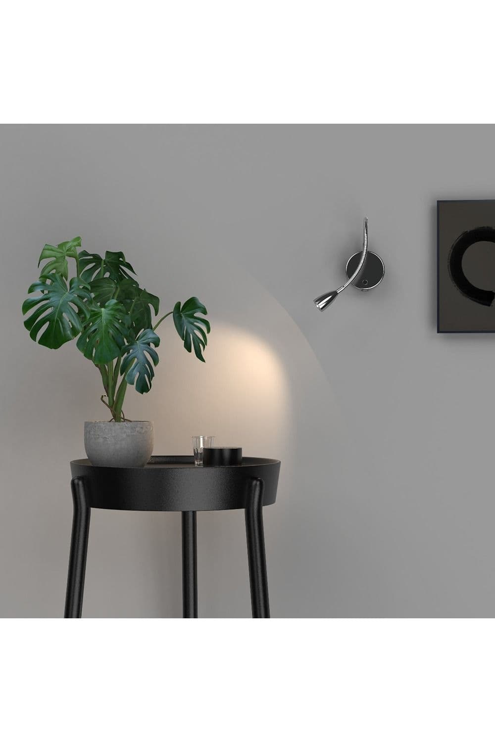 CGC Lighting 'Matilda' Satin Nickel Adjustable Flexible Neck LED Rechargeable Magnetic USB Reading Bedside Wall Light