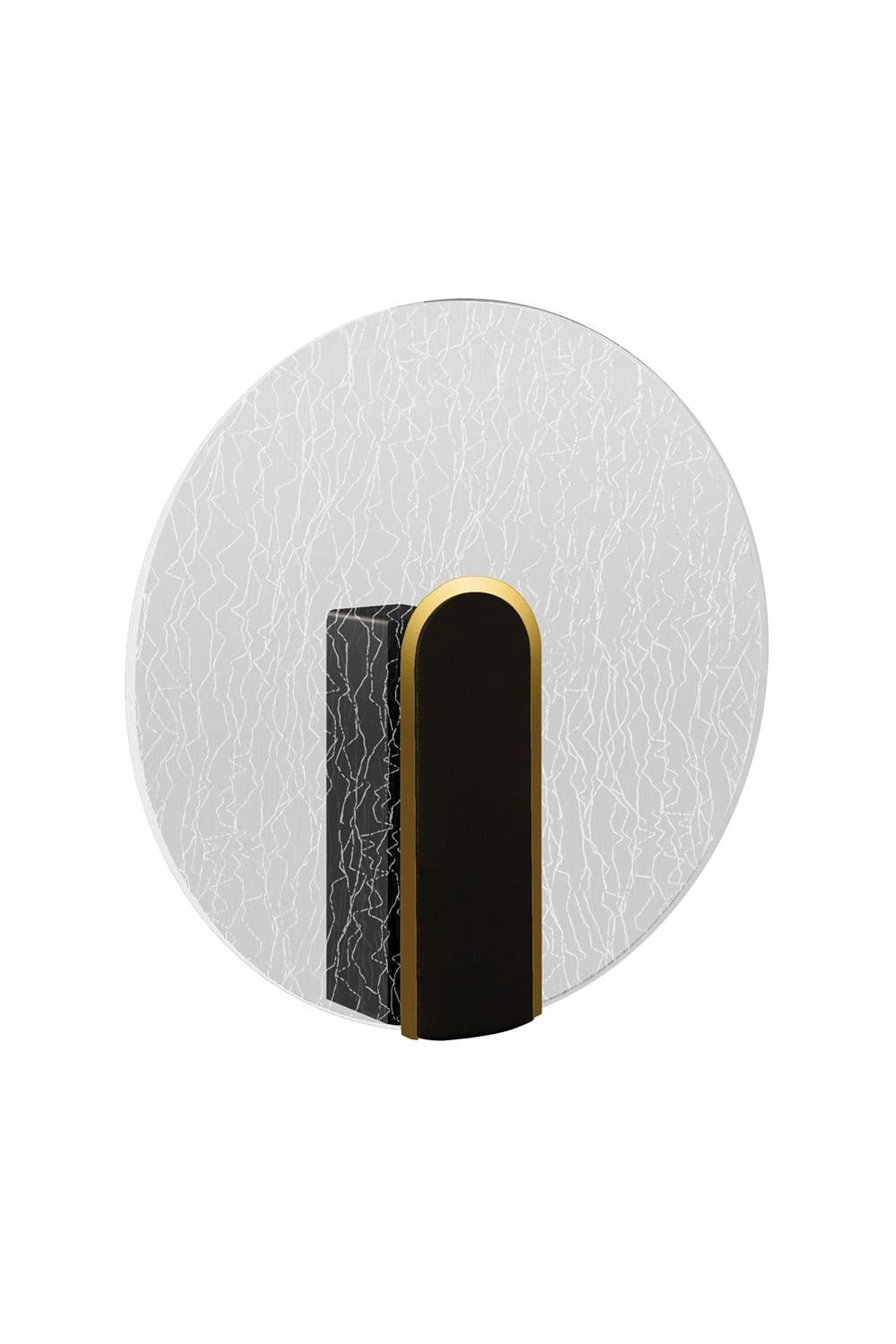 CGC Lighting Crackle Indoor Round LED Wall Light Black Gold and Crackle Glass Effect 6W 4200k Natural White 730lm