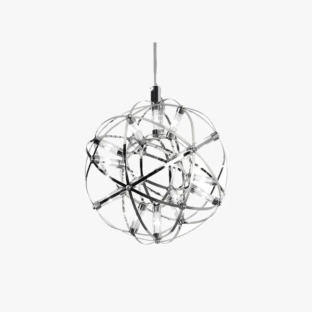 'Fawkes' Warm White 30cm Chrome Large Silver Firework / Starburst Chandelier