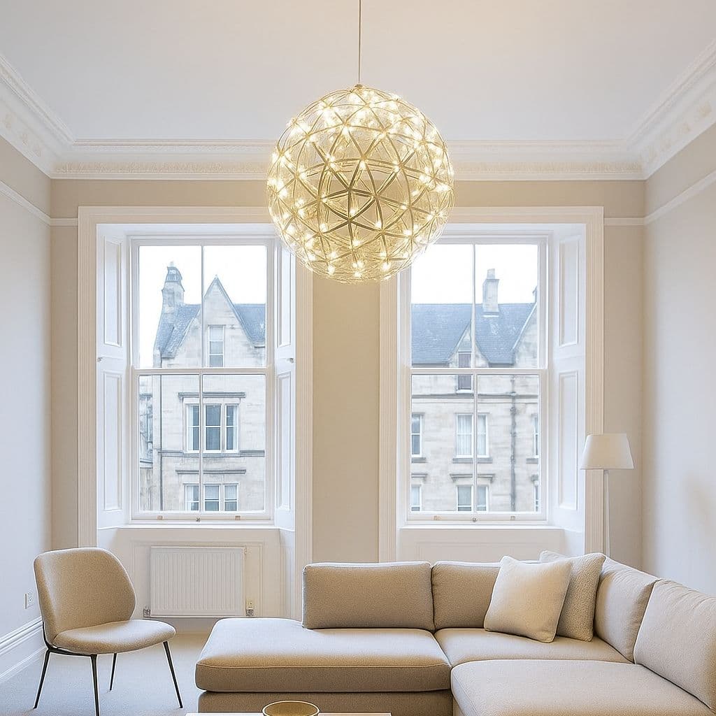 'Fawkes' Warm White Chrome Silver Firework / Starburst Chandelier