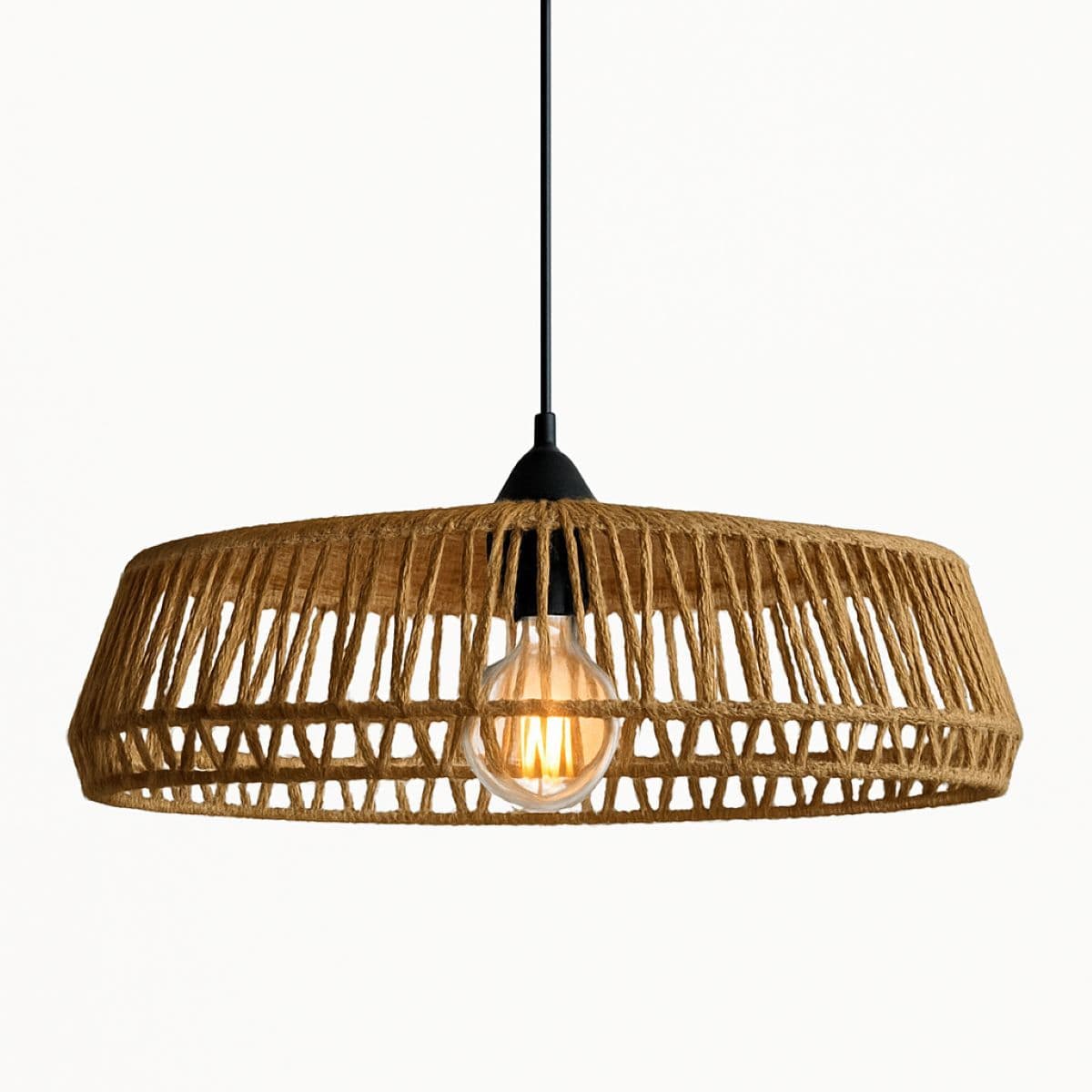 CGC Large 50cm Natural String Round Woven Easy Fit Lampshade