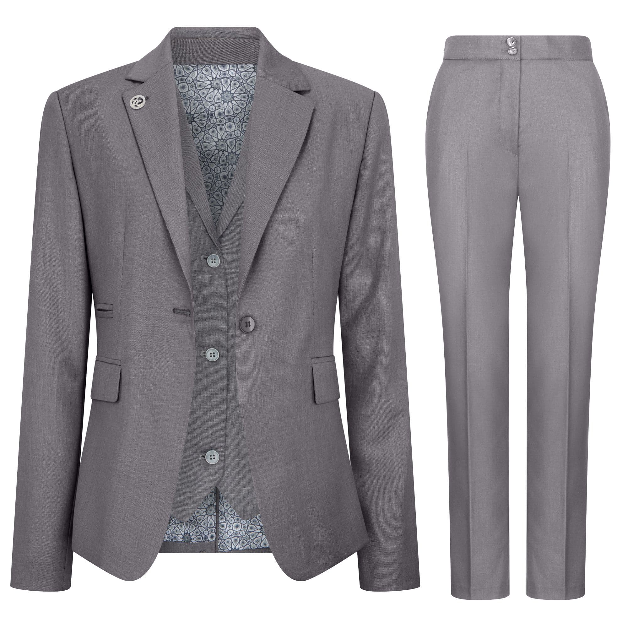 3 Piece Tailored Fit Plain Formal Office Suit