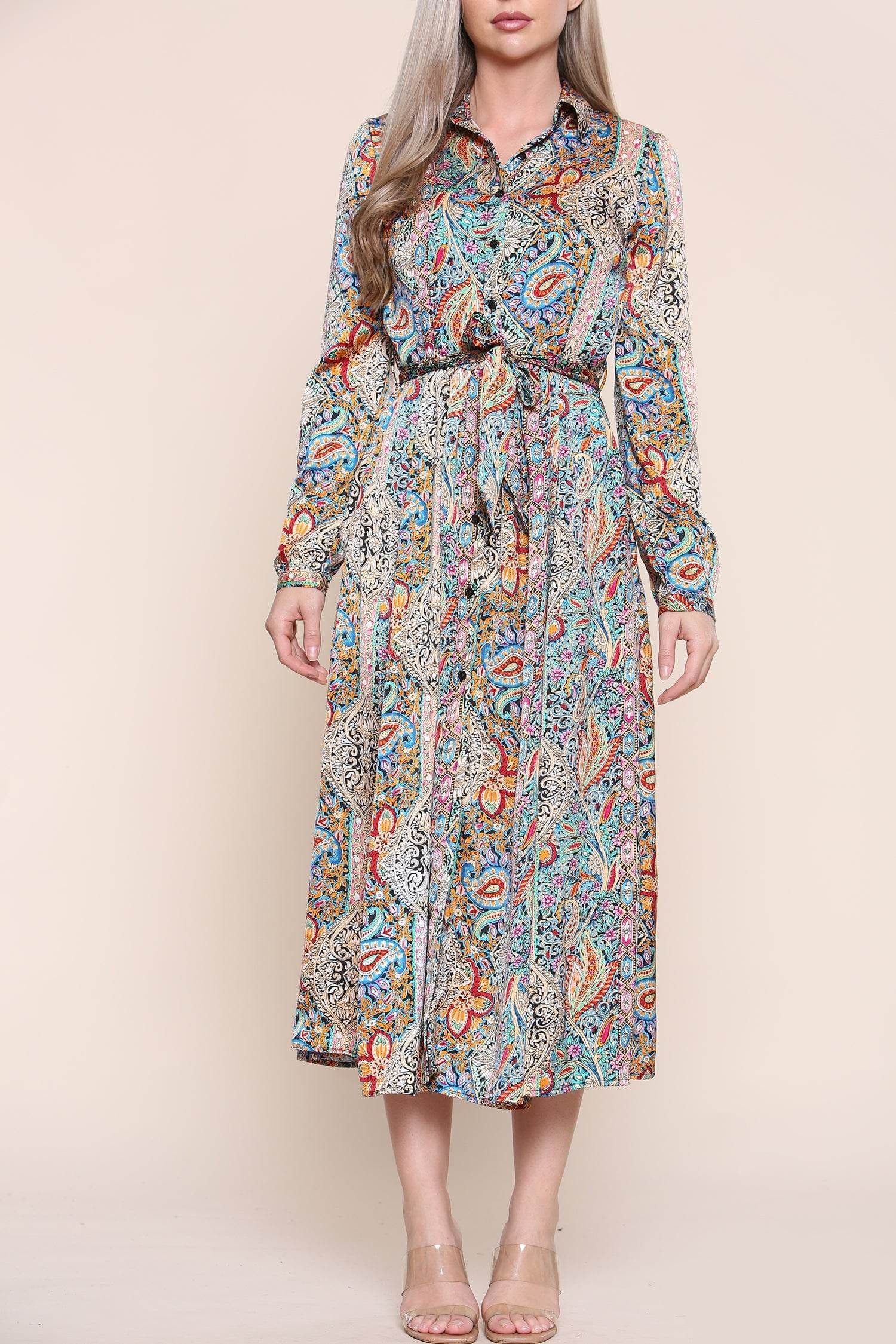 Paisley Maxi Dress Long Sleeve