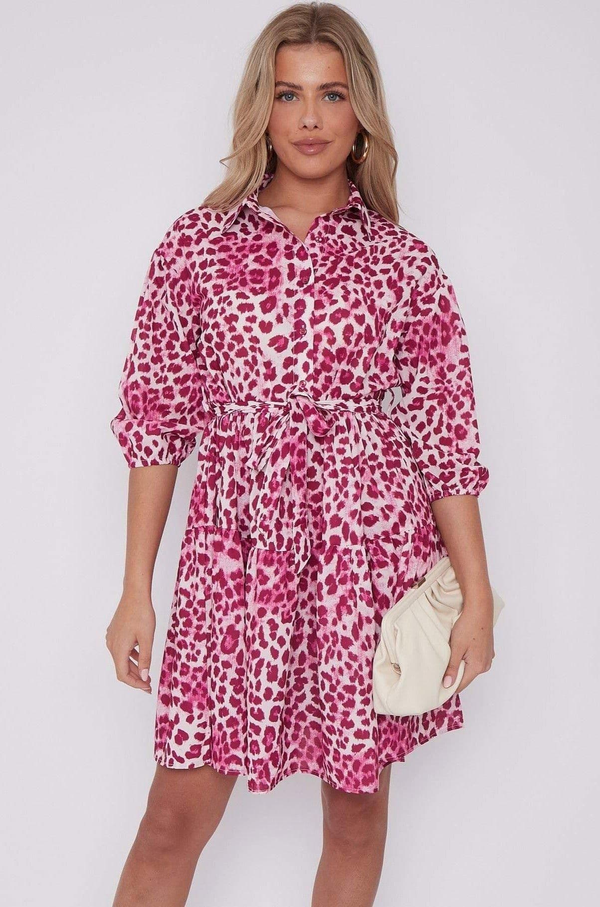 Leopard Print Oversized Smock Mini Dress