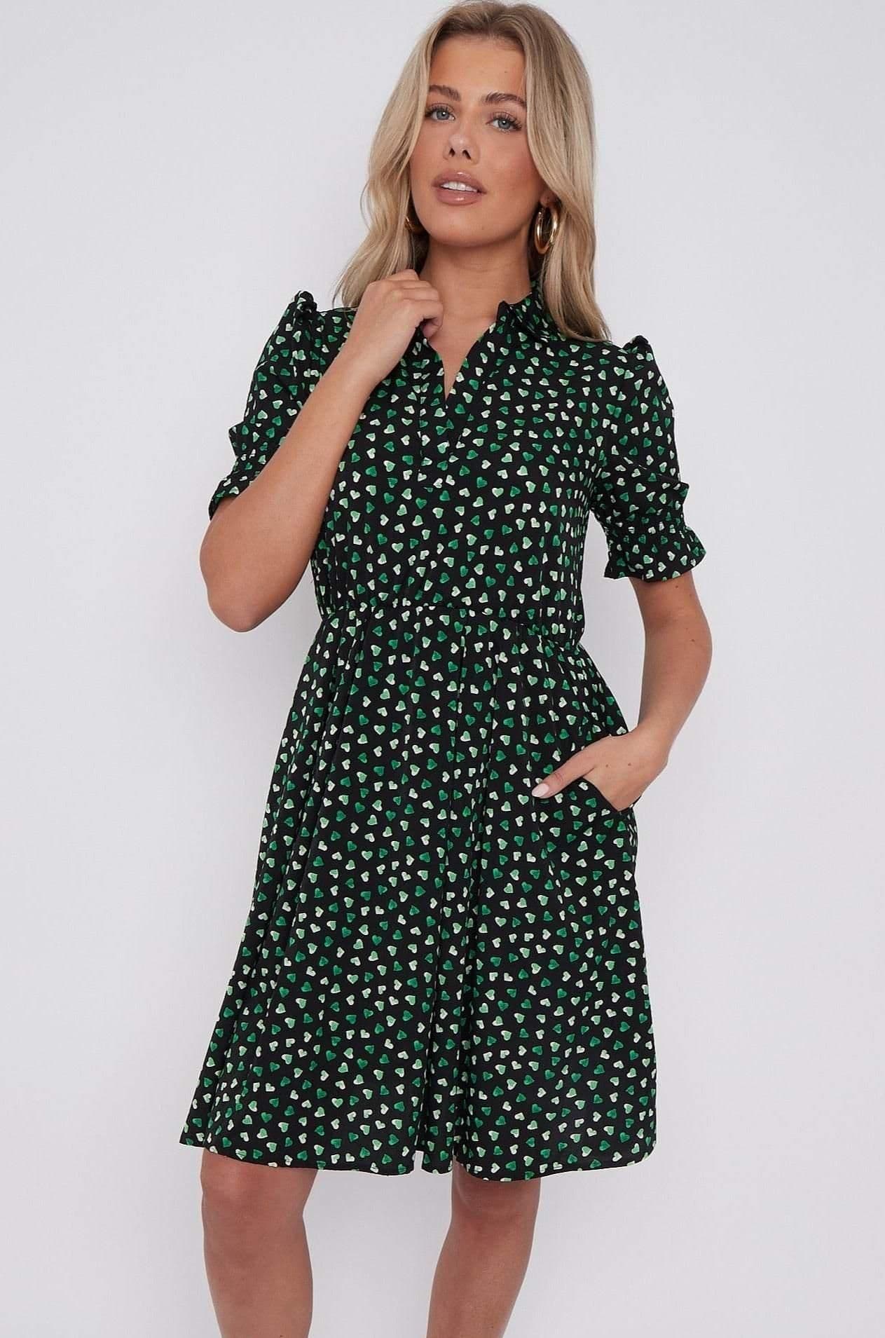 Heart Print Mini Dress