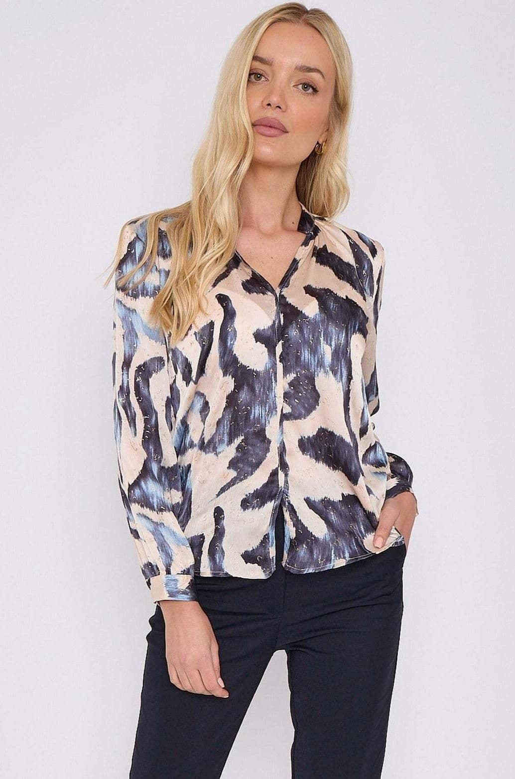 Abstract Print Gold Dotted Blouse