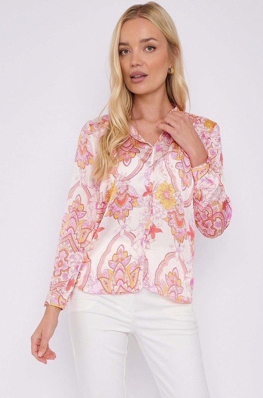 Paisley Print Crepe Satin Blouse