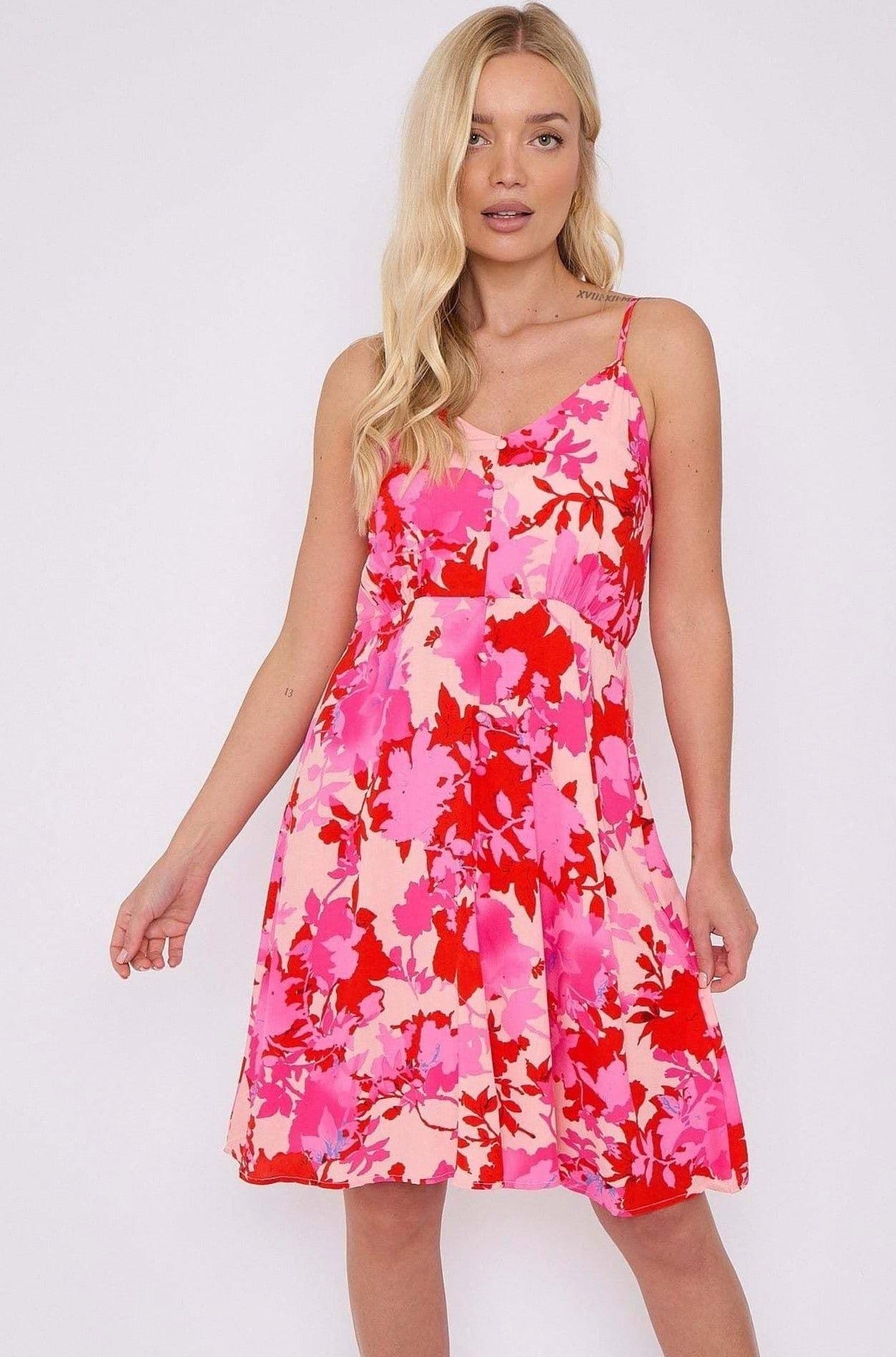 Floral Print Strap Mini Dress