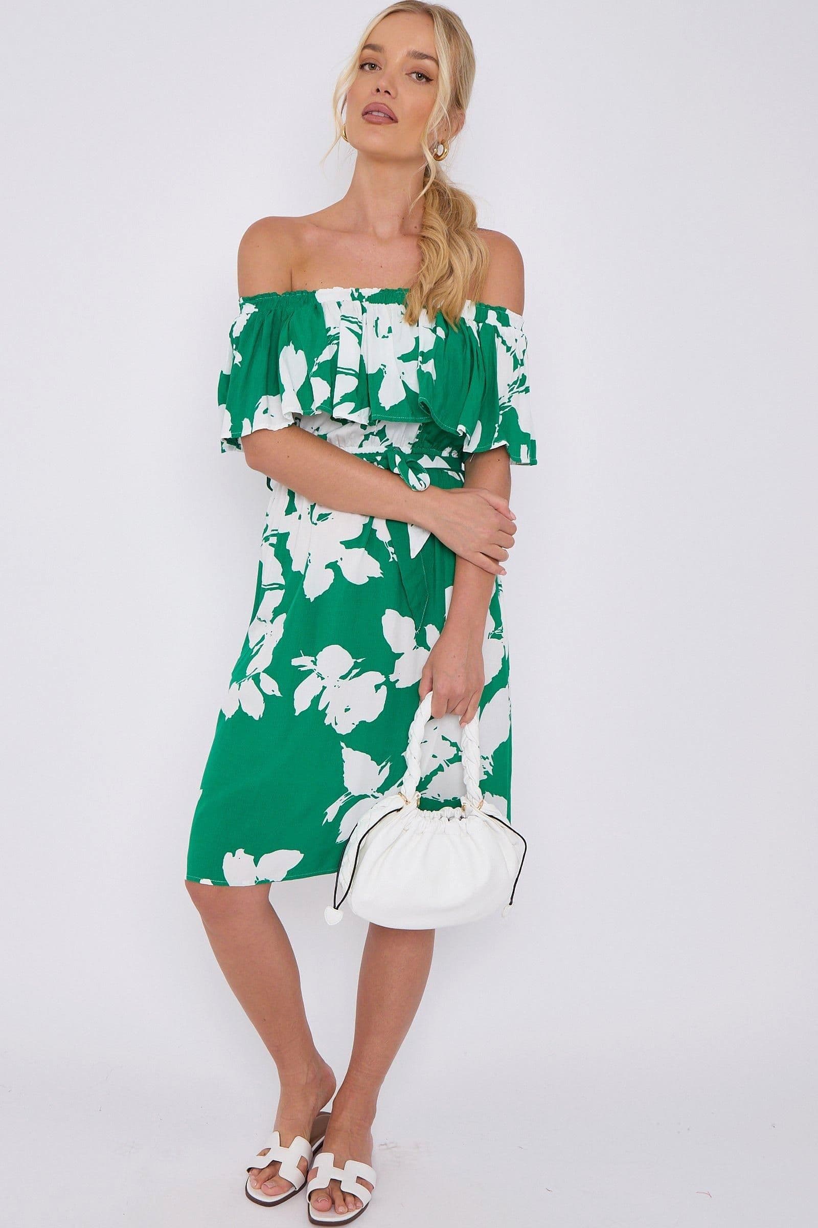 Floral Print Bardot Mini Dress