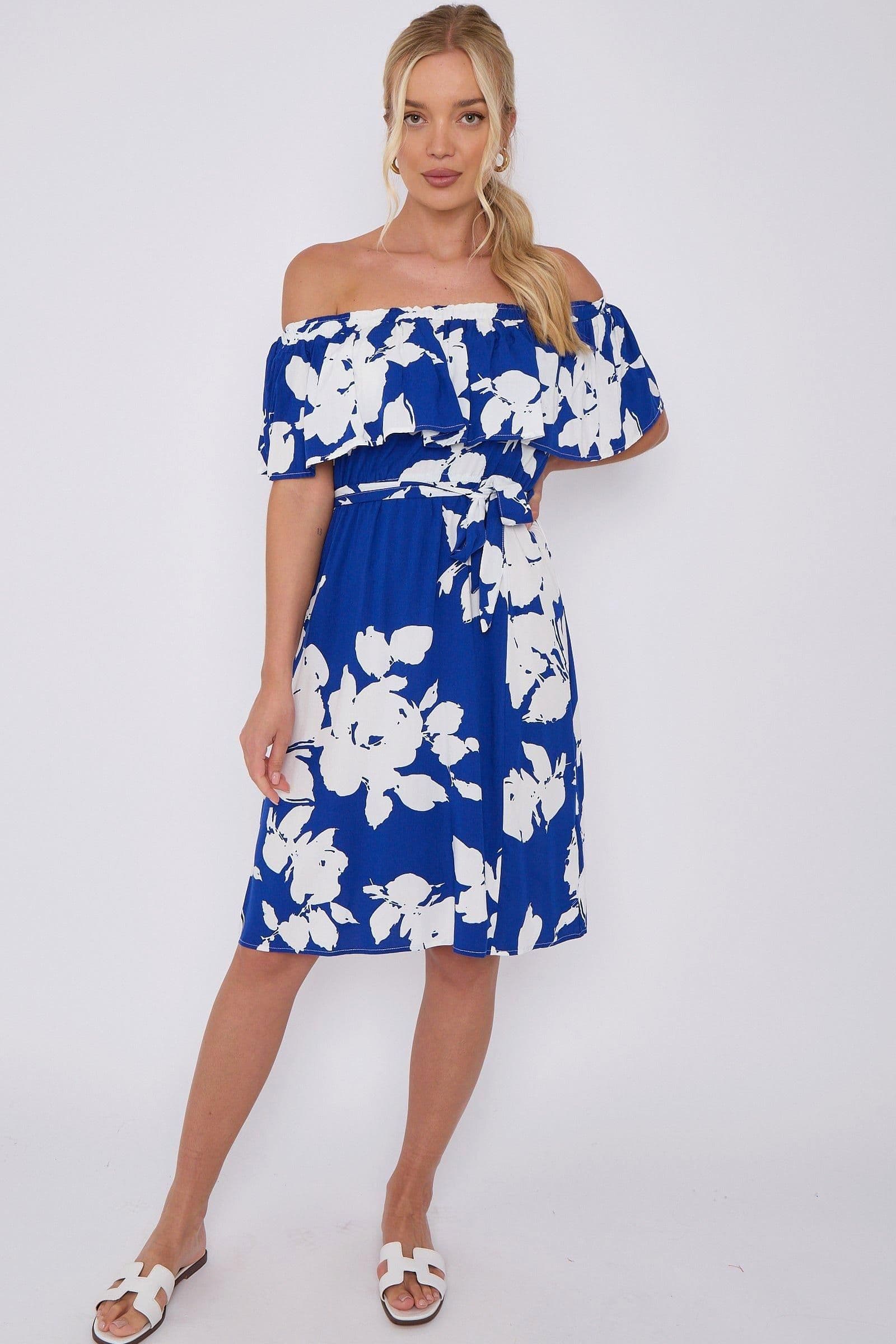 Floral Print Bardot Mini Dress