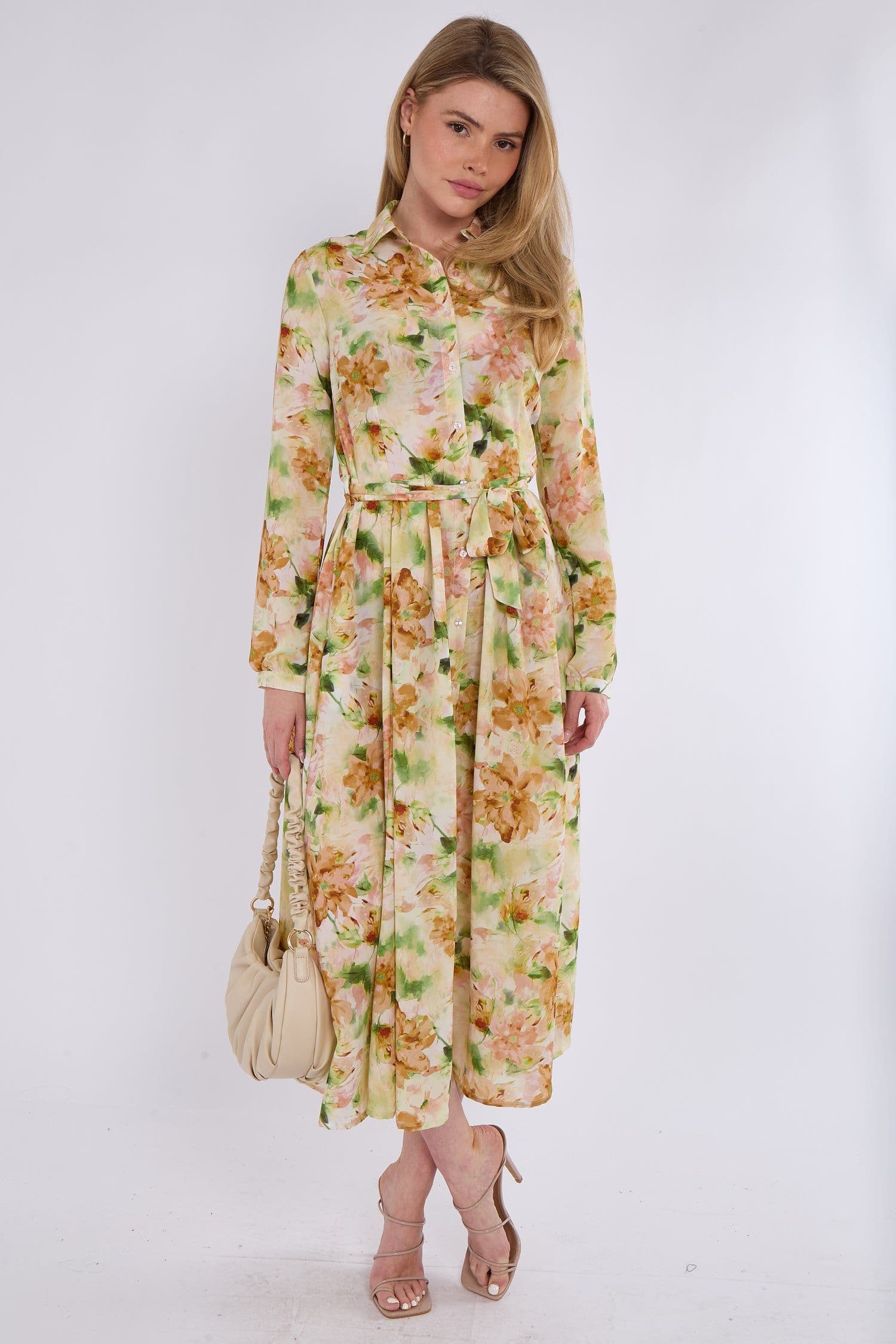 Bloom Printed Midaxi Shirt Dress