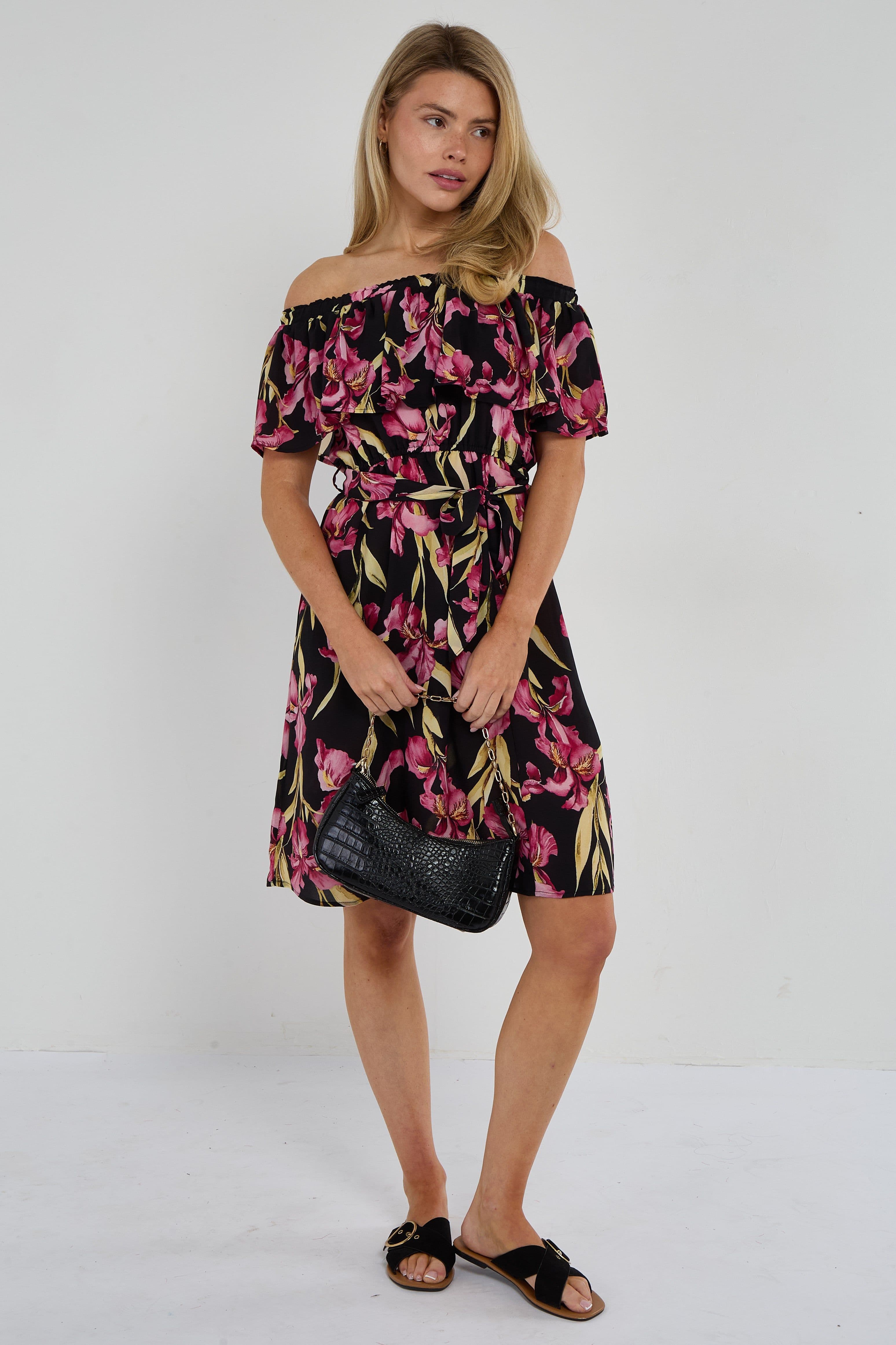 Iris Floral Off Shoulder Miini Dress