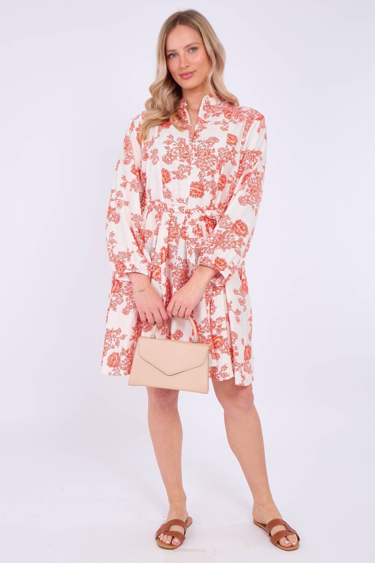 Floral Print Flared Hem Mini Dress