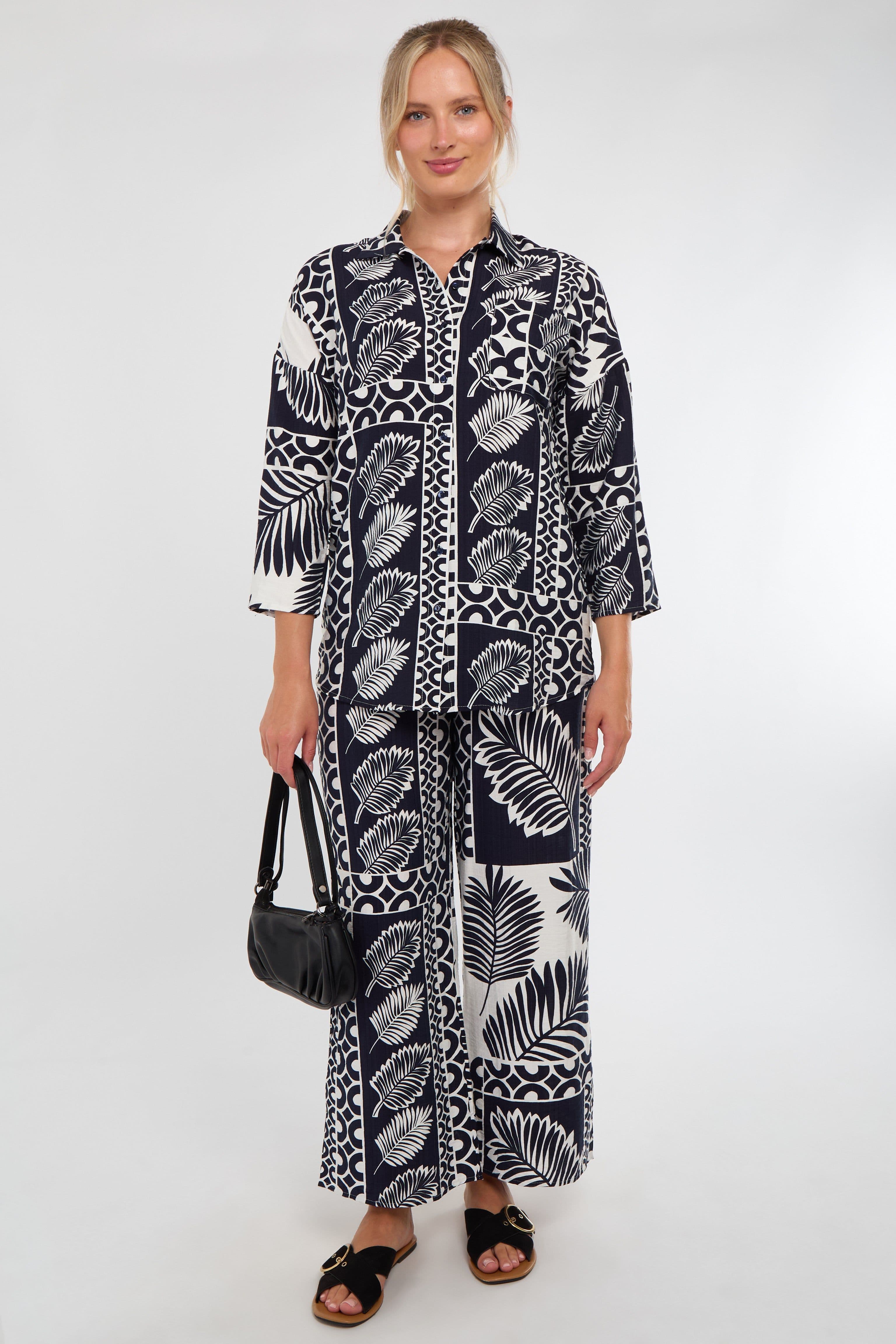 Navy & Tropical Patch Print Co Ord Set