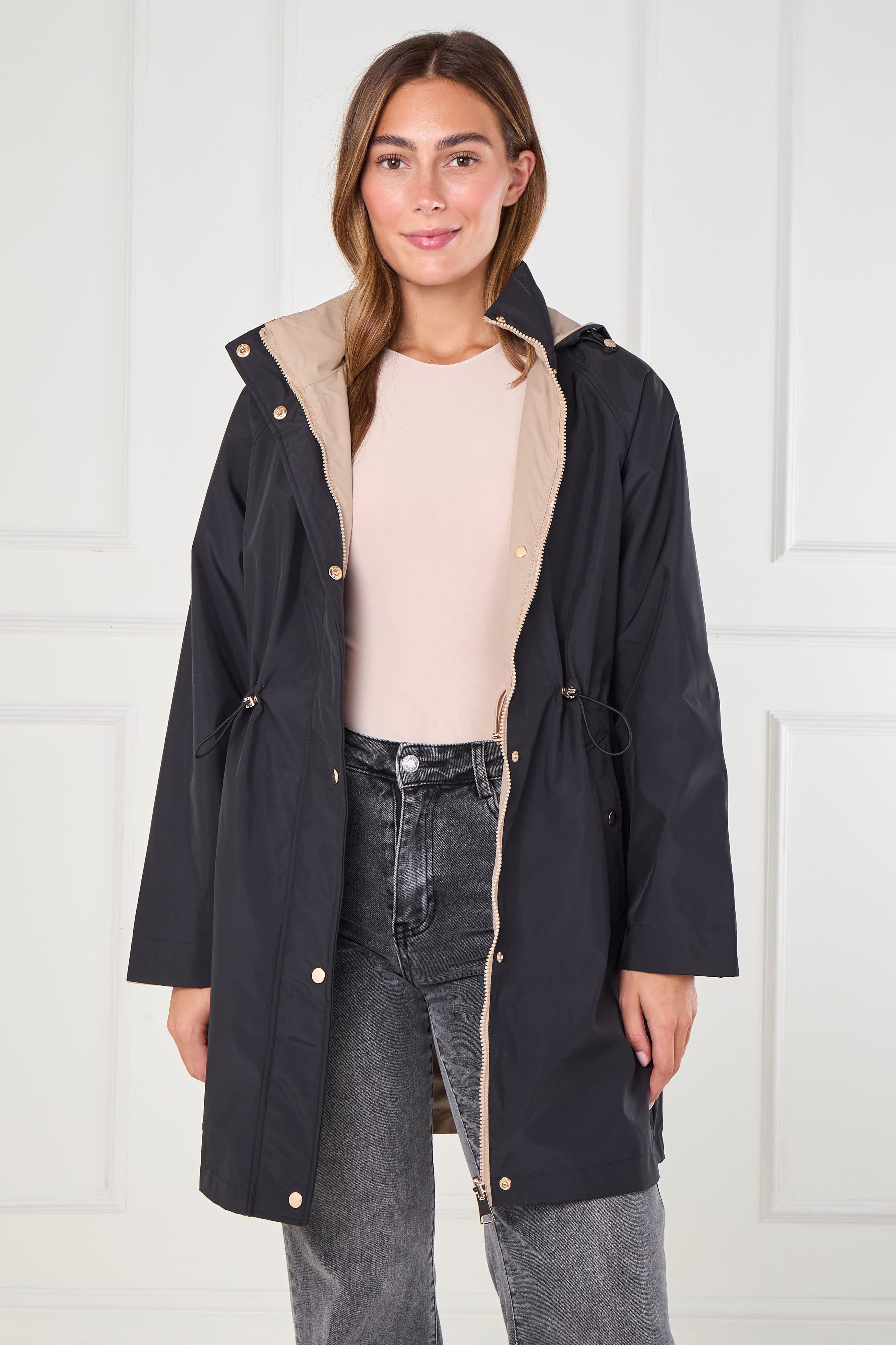 & Stone Drawstring Reversible Parka