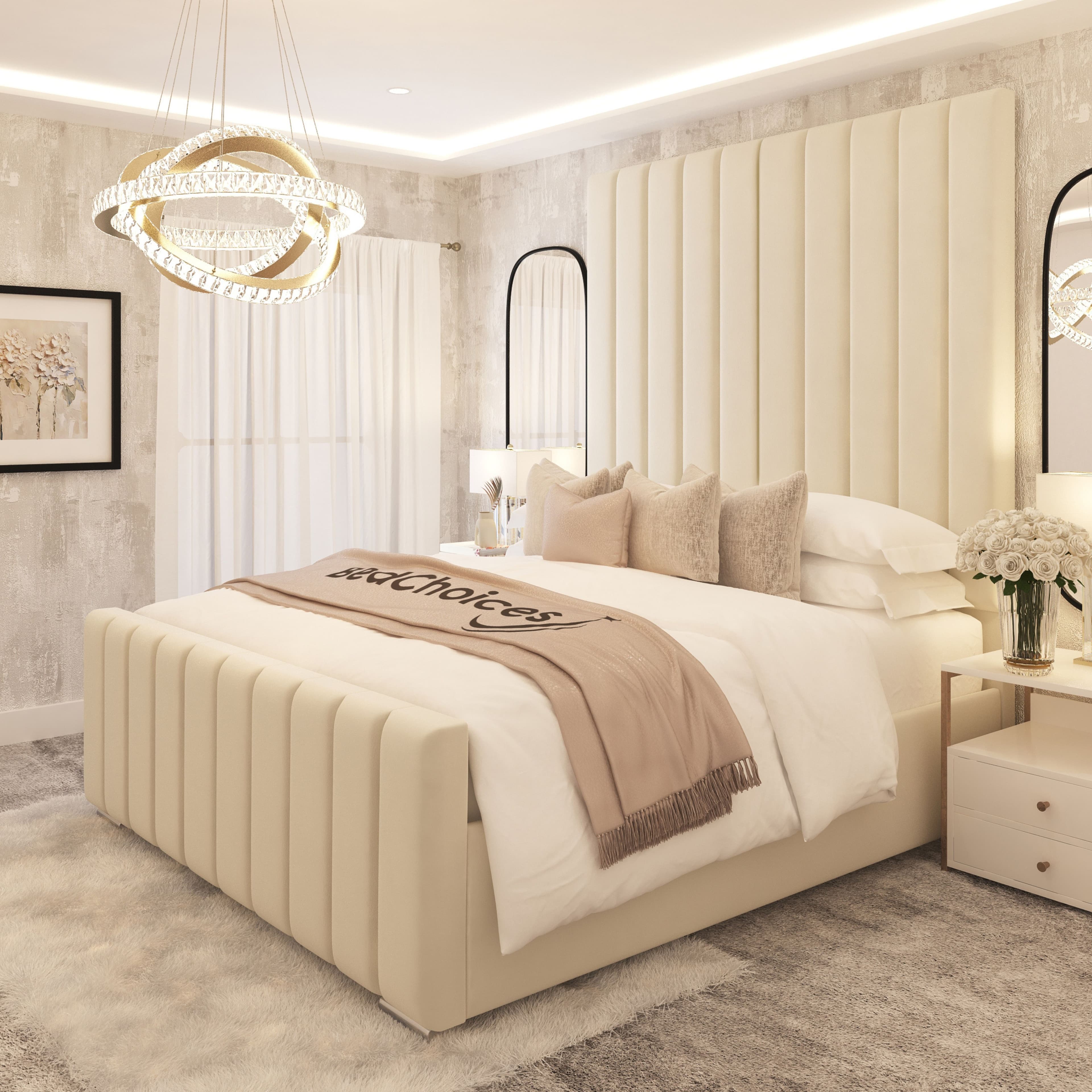 Kensington Luxury Panelled 70" Frame Premium Chelsea Mattress Double