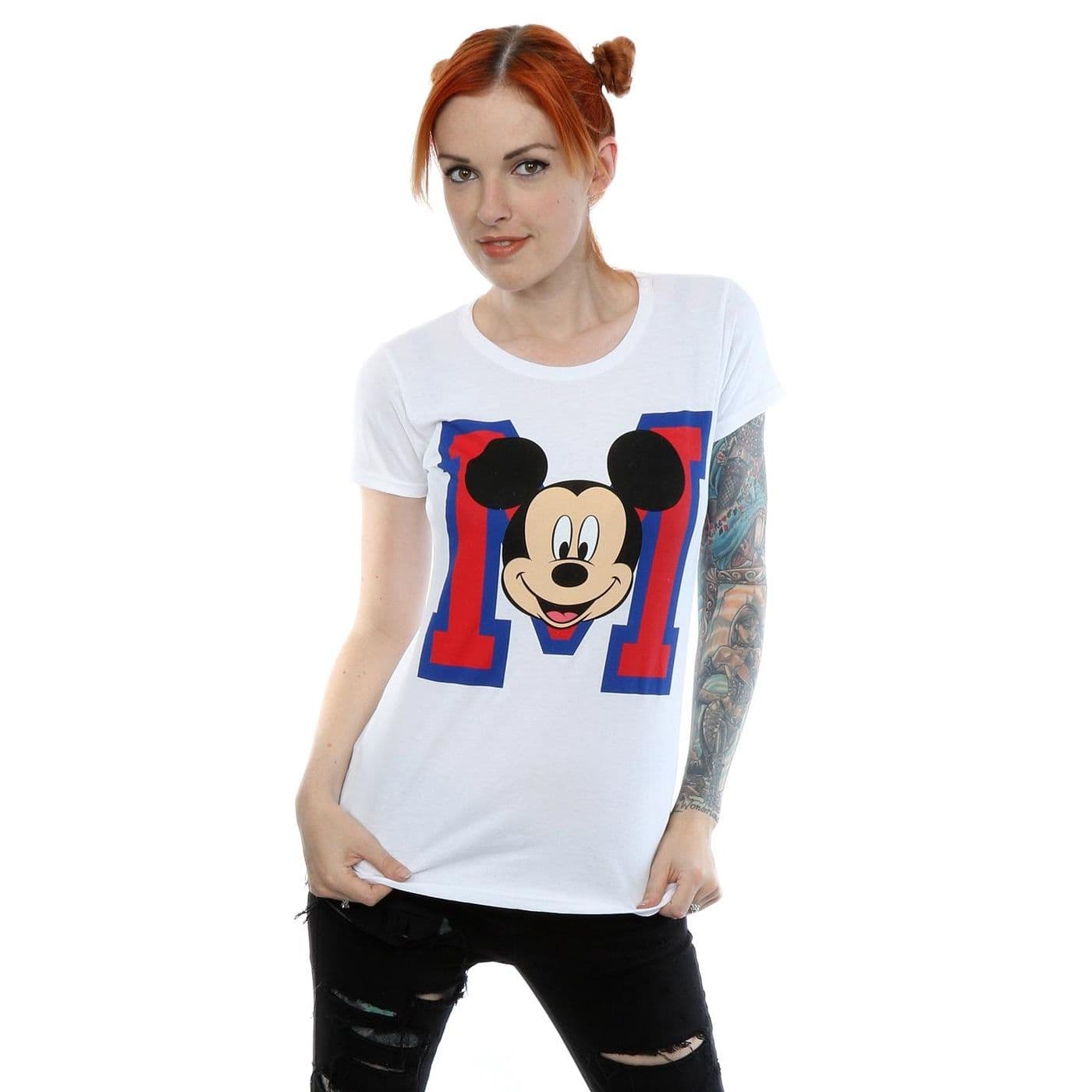 Mickey Mouse M Face Cotton T Shirt