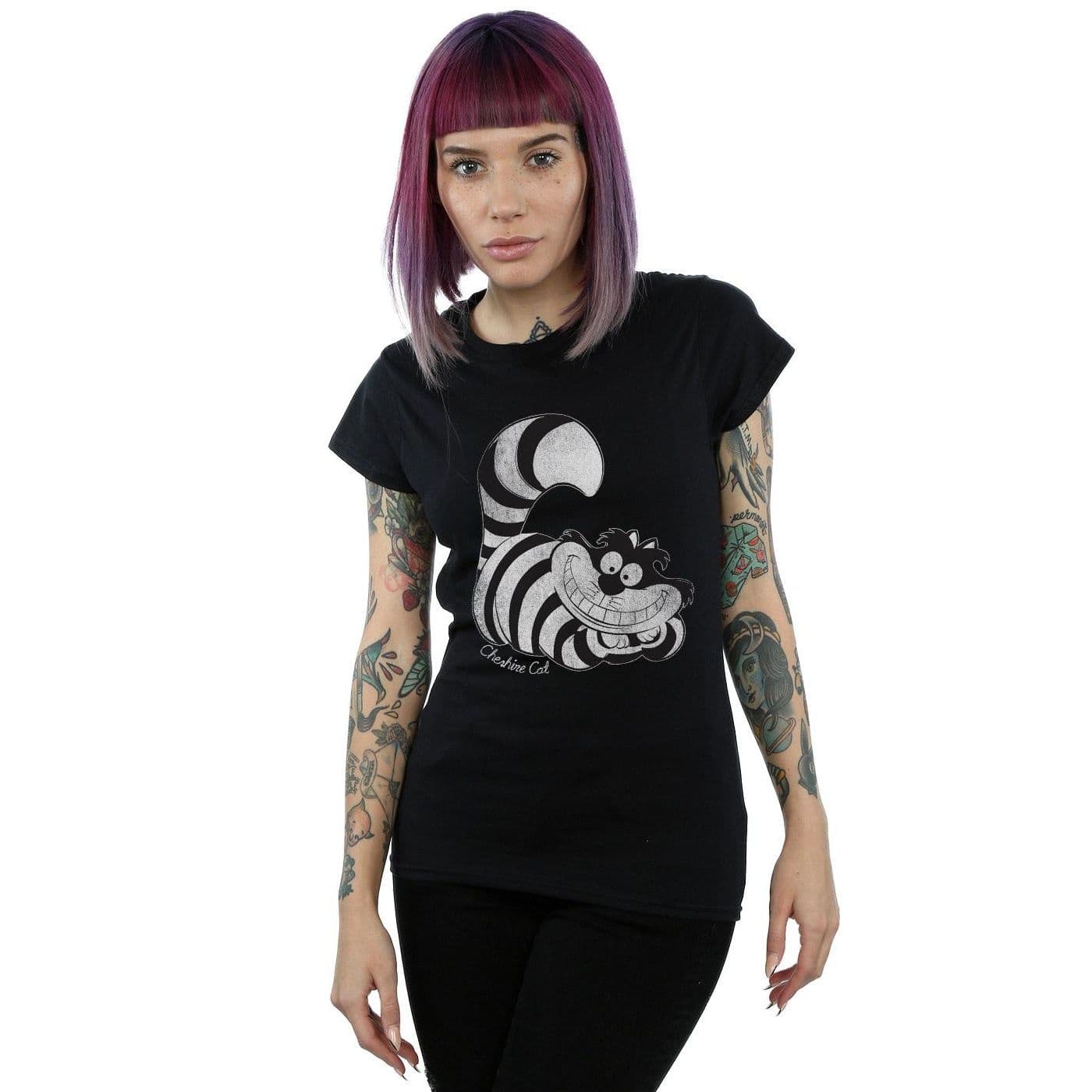 Alice Wonderland Mono Cheshire Cat Cotton T Shirt