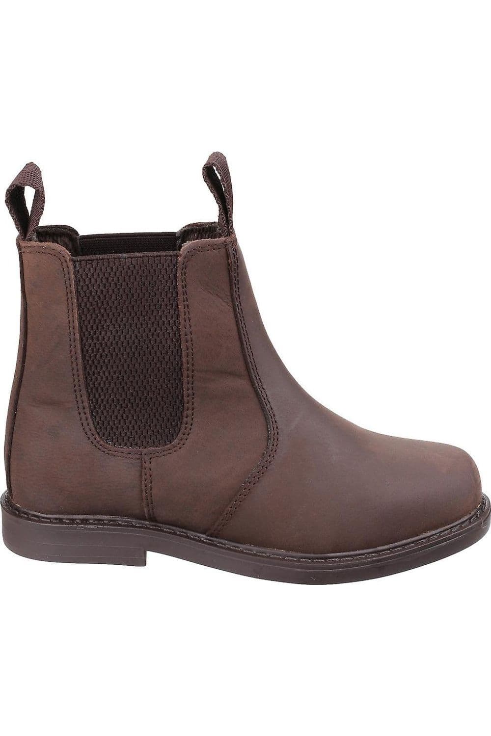 Pull On Leather Ankle Boots