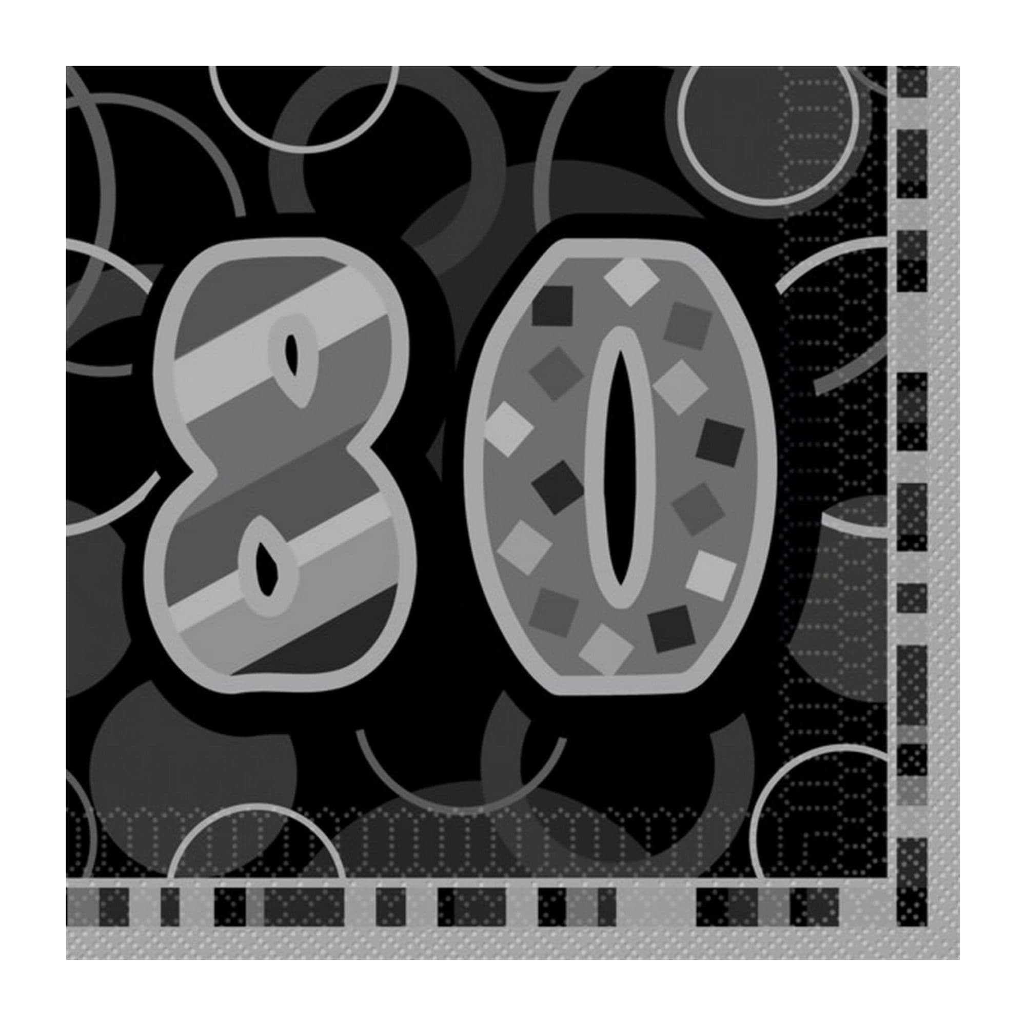 Glitz 80th Birthday Napkins