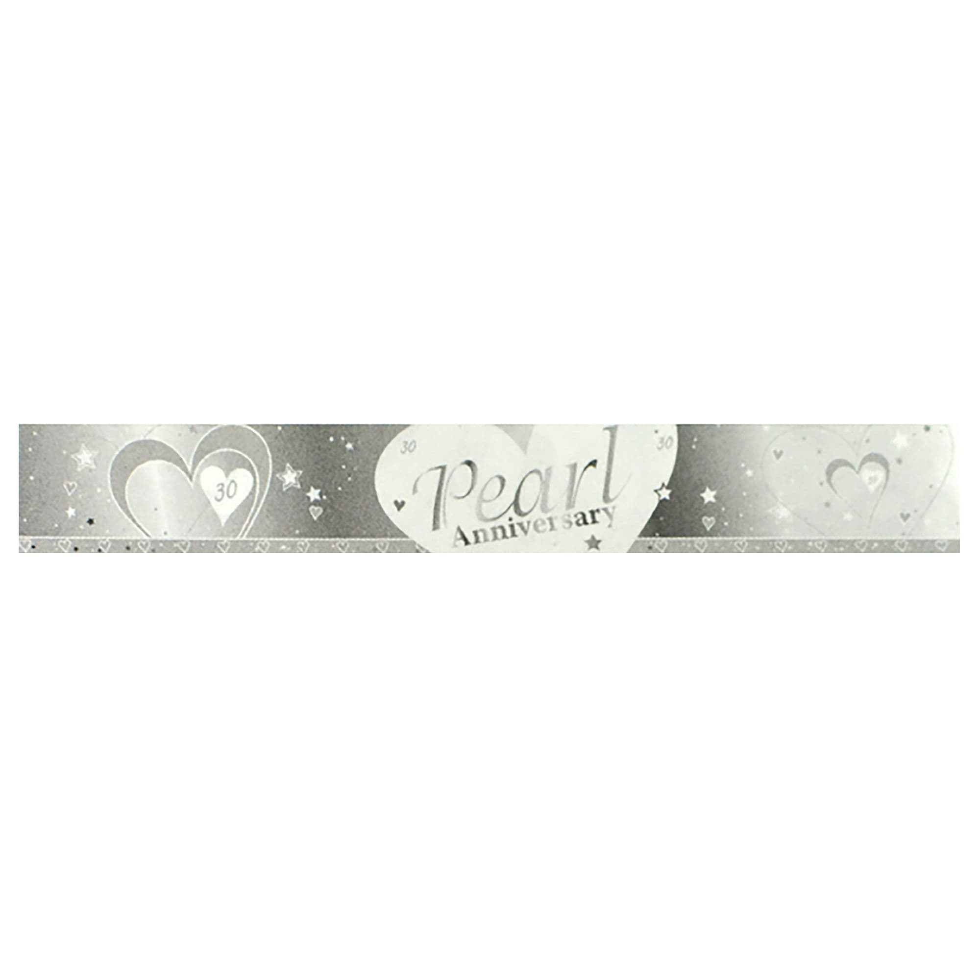9 Foot Anniversary Foil Banner Pearl