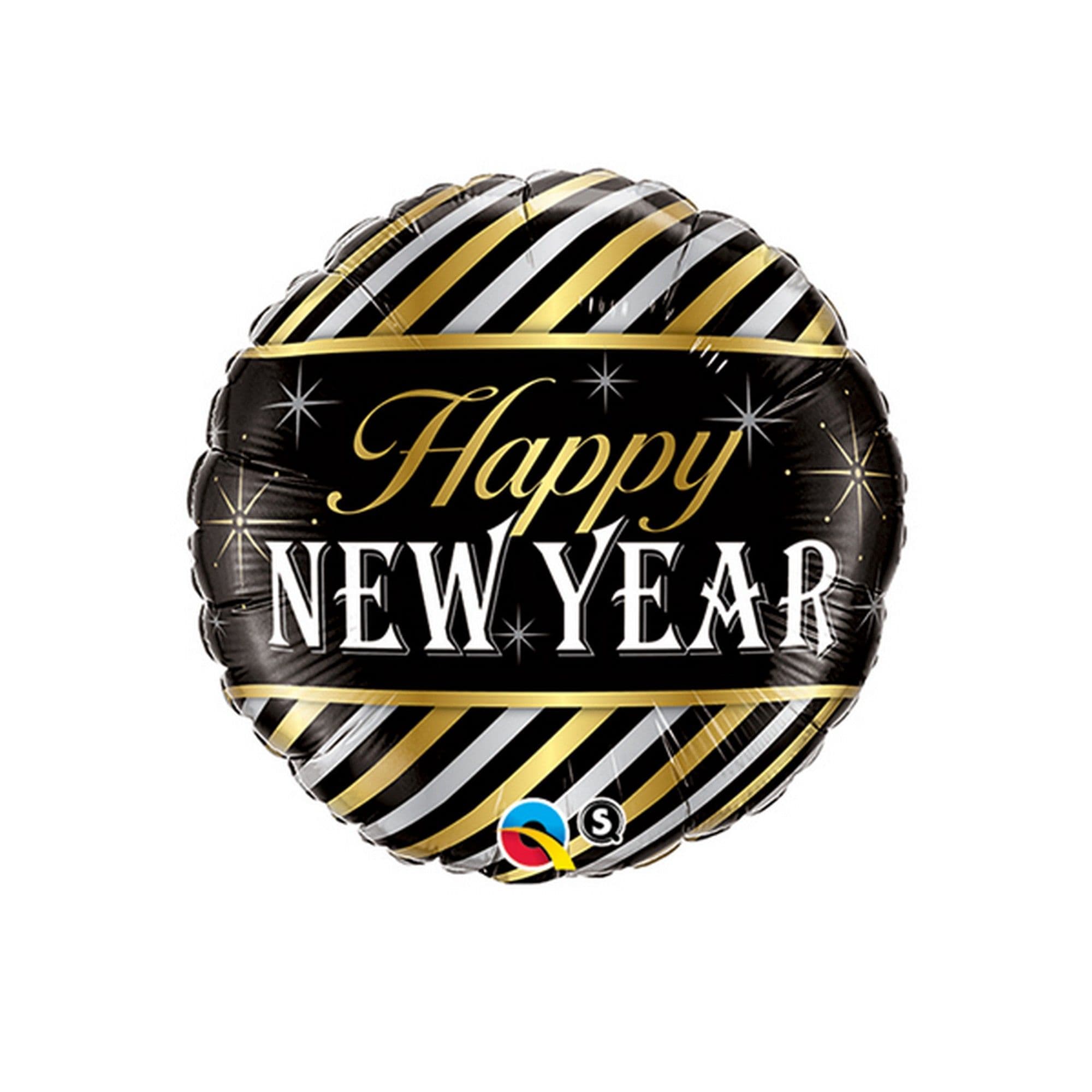 Happy Year Diagonal Stripes Balloon