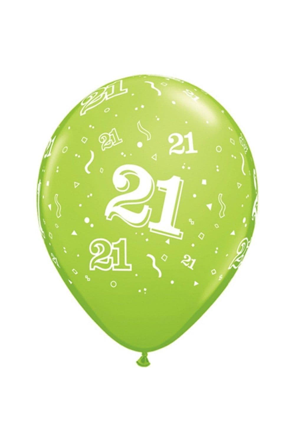 11 Inch Multicoloured Latex 21 Birthday Balloons