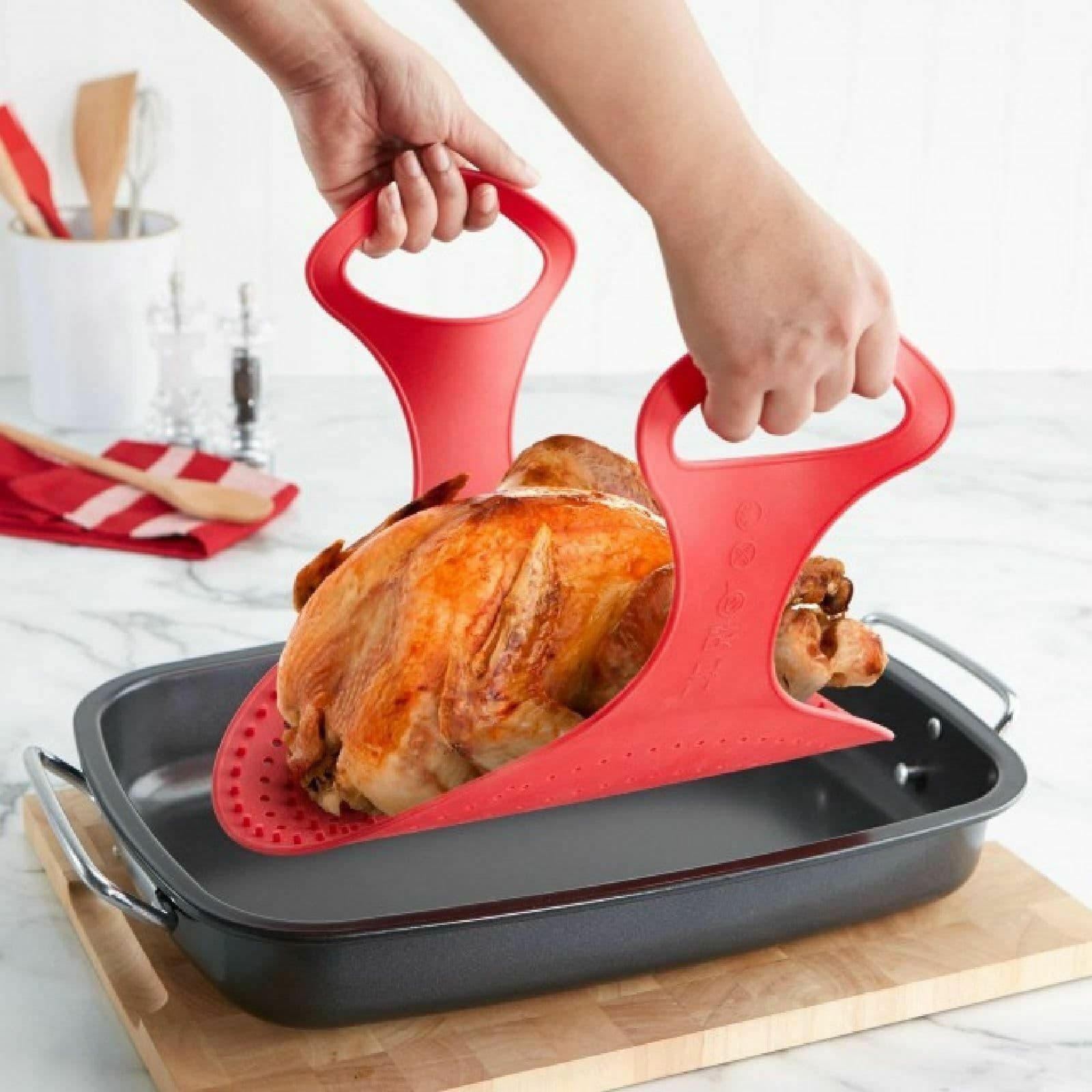 Reusable Non Stick Silicone Chicken Turkey Meat Lifter