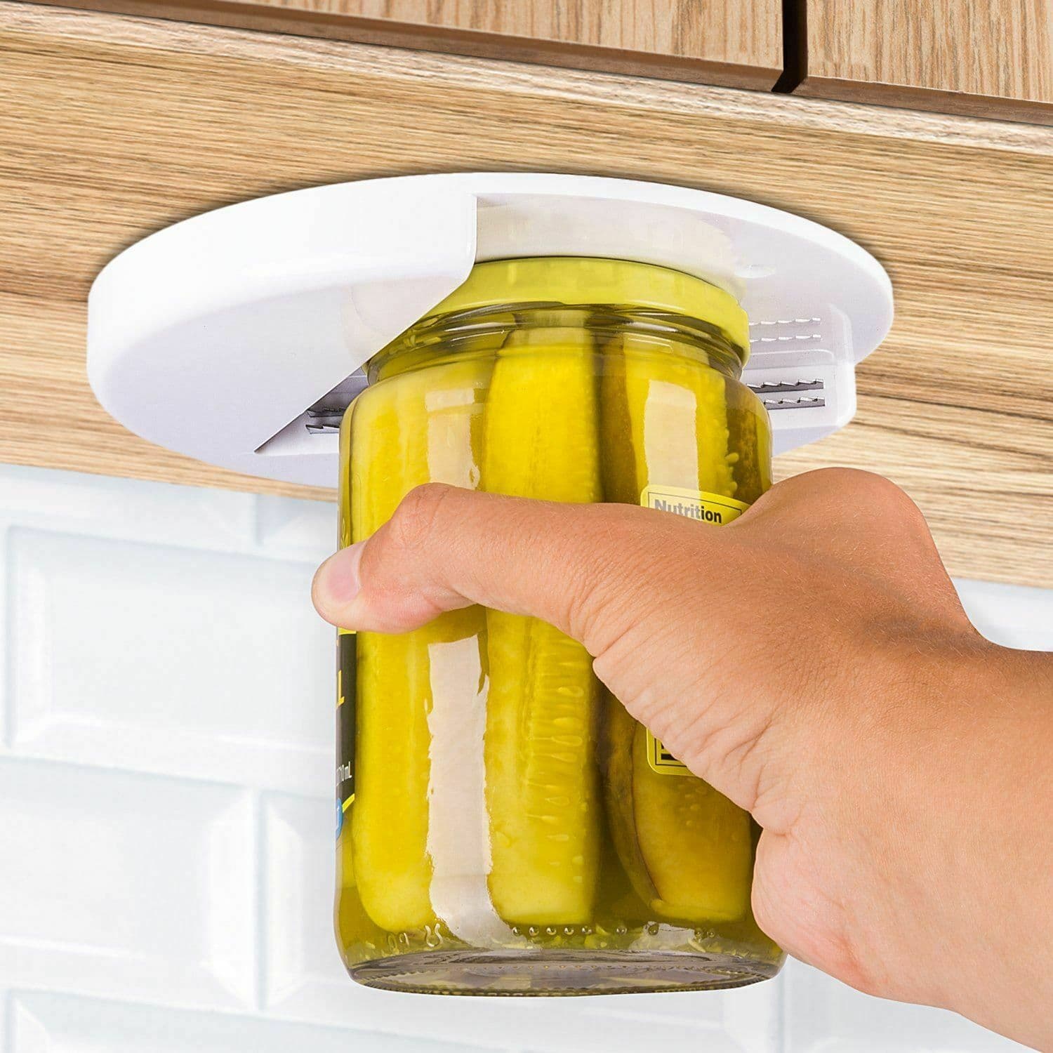 Arthritis Glass Jar Opener Under Kitchen Cabinet Counter Lid Remover Aid