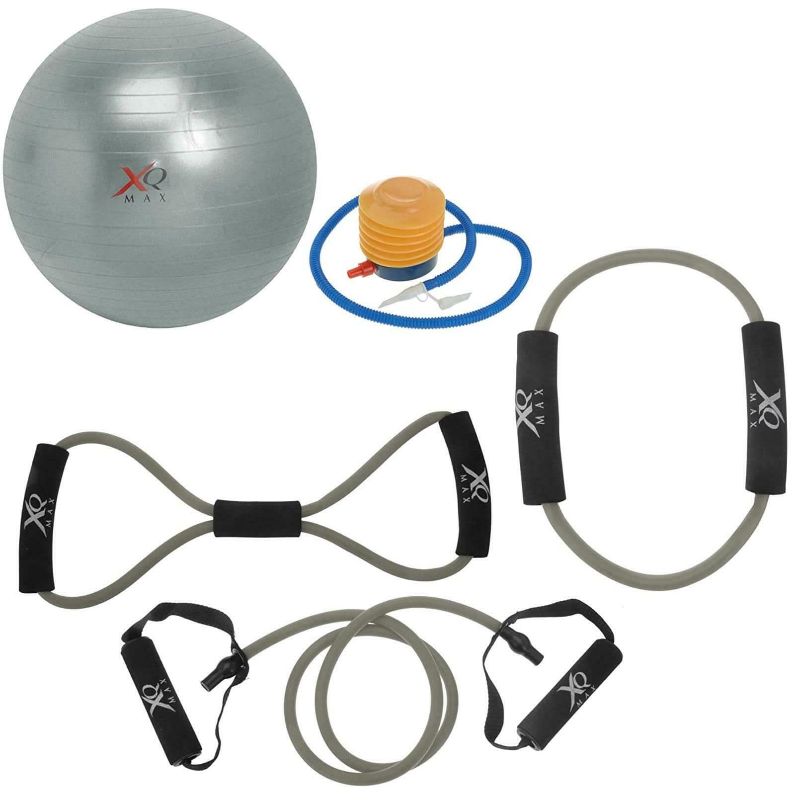 Gym 5 Piece Toning Kit Exercise Ball Resistance Bands Tubes Set