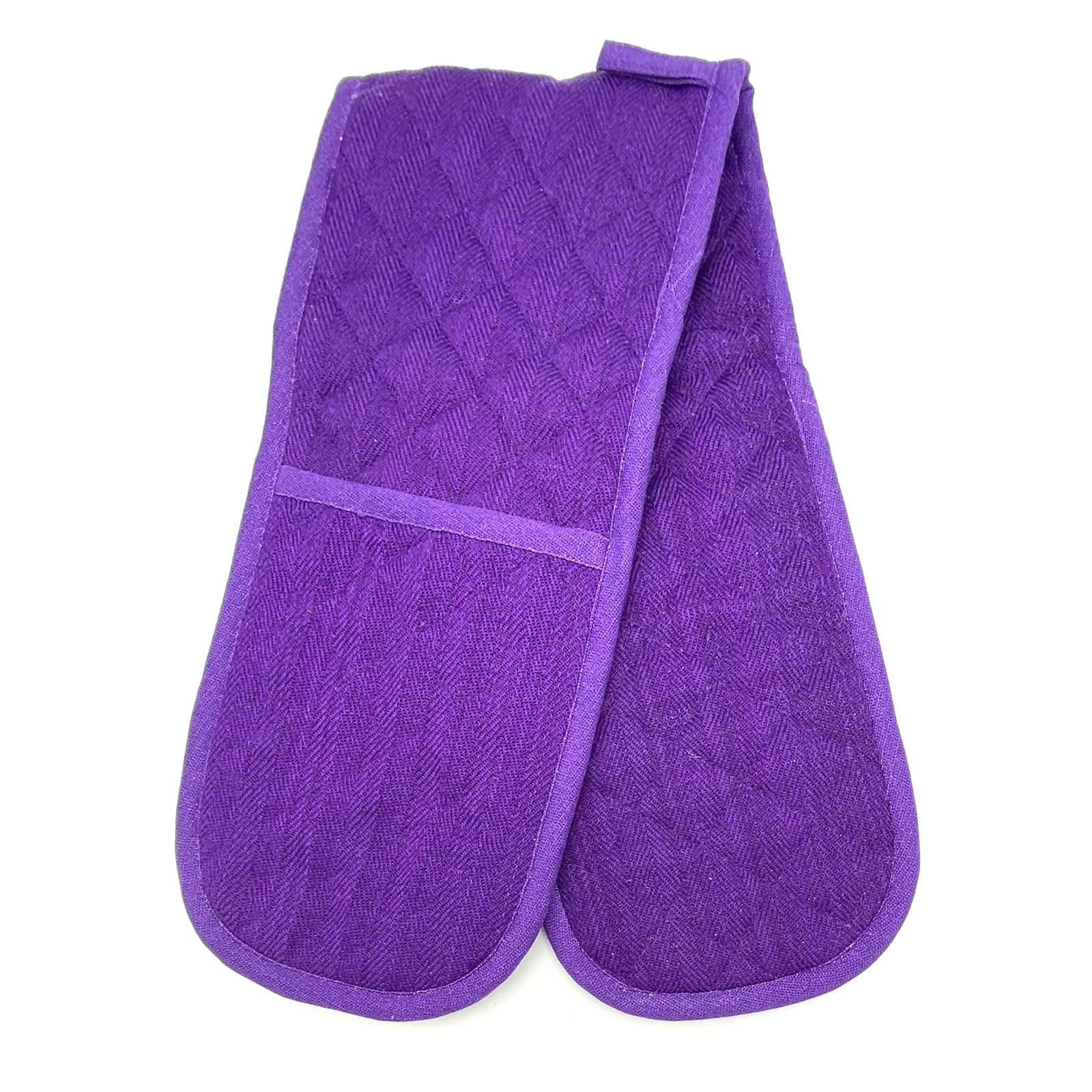 Plain Heat Resistant Double Oven Gloves Kitchen Mitts