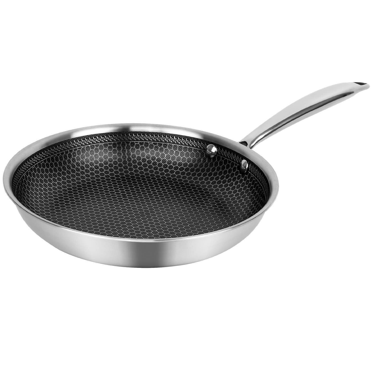Stainless Steel 20cm Induction Honeycomb Geo Hex Frying Pan Non Stick Cooking Cookware