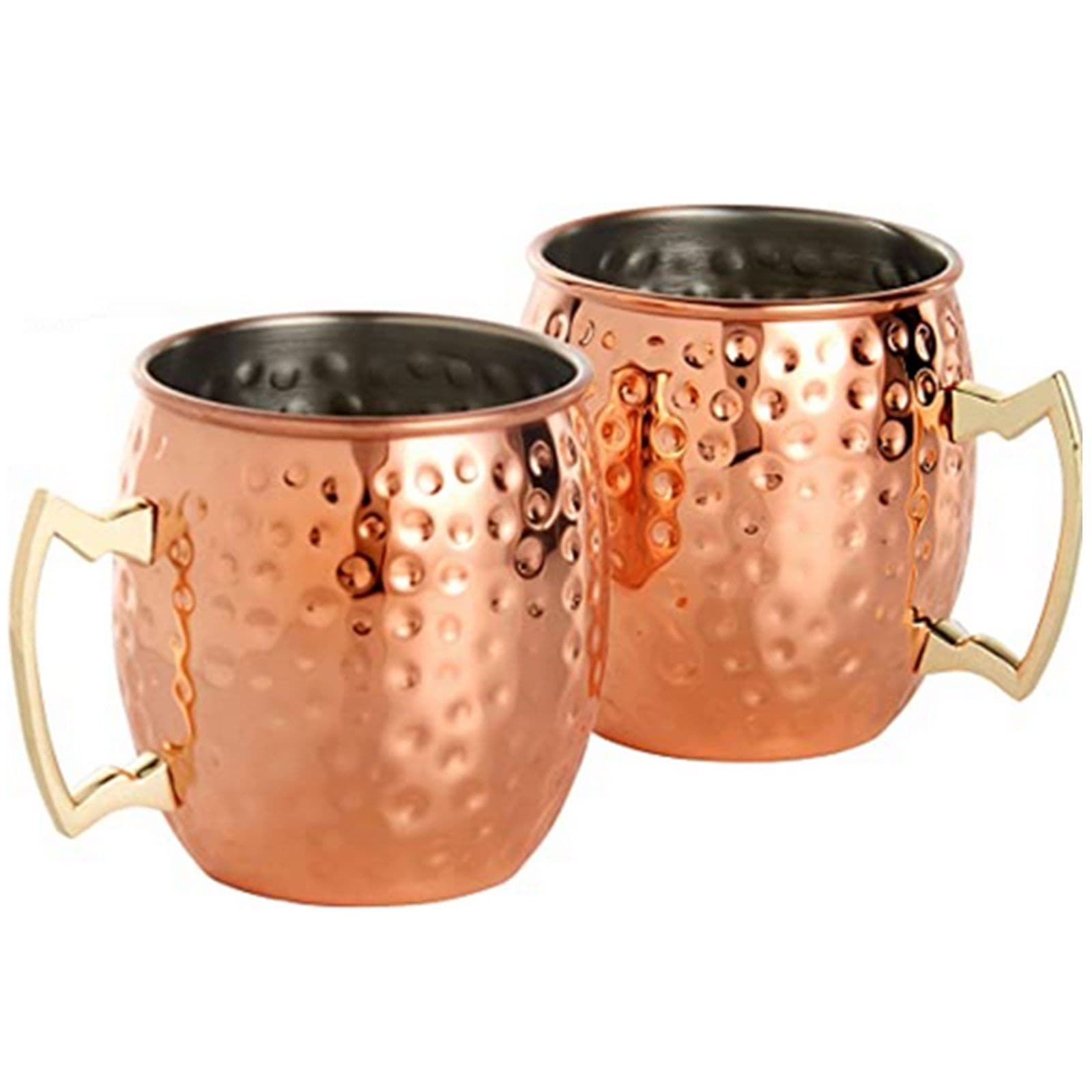 Set 2 Barrel Cups Stainless Steel Cocktail Moscow Mule Mugs