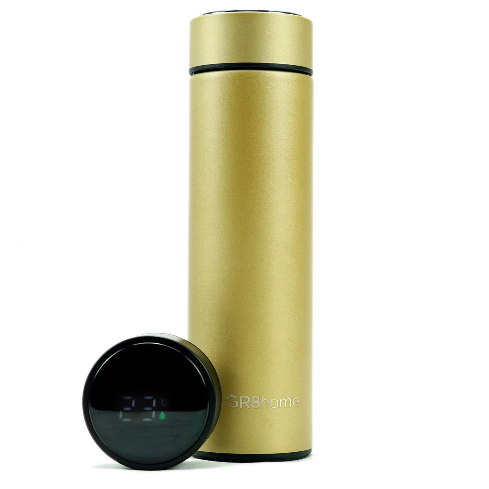 Smart Water Bottle Stainless Steel Vacuum Flask Temperature Display Rose Gold