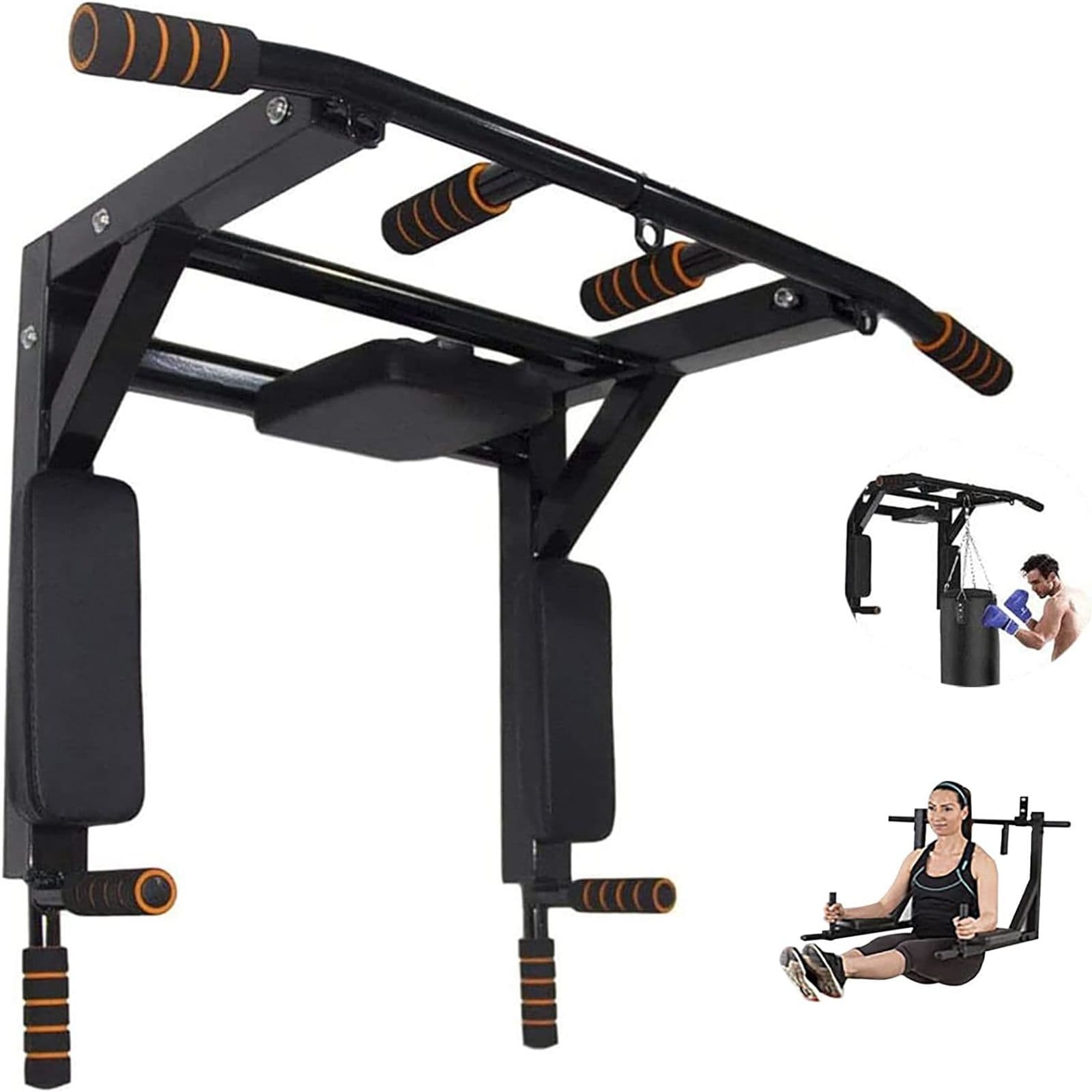 Pull Up Bar Dip 2in1 Wall Mounted Gym Chin Up Cross Fit Grip Workout Station