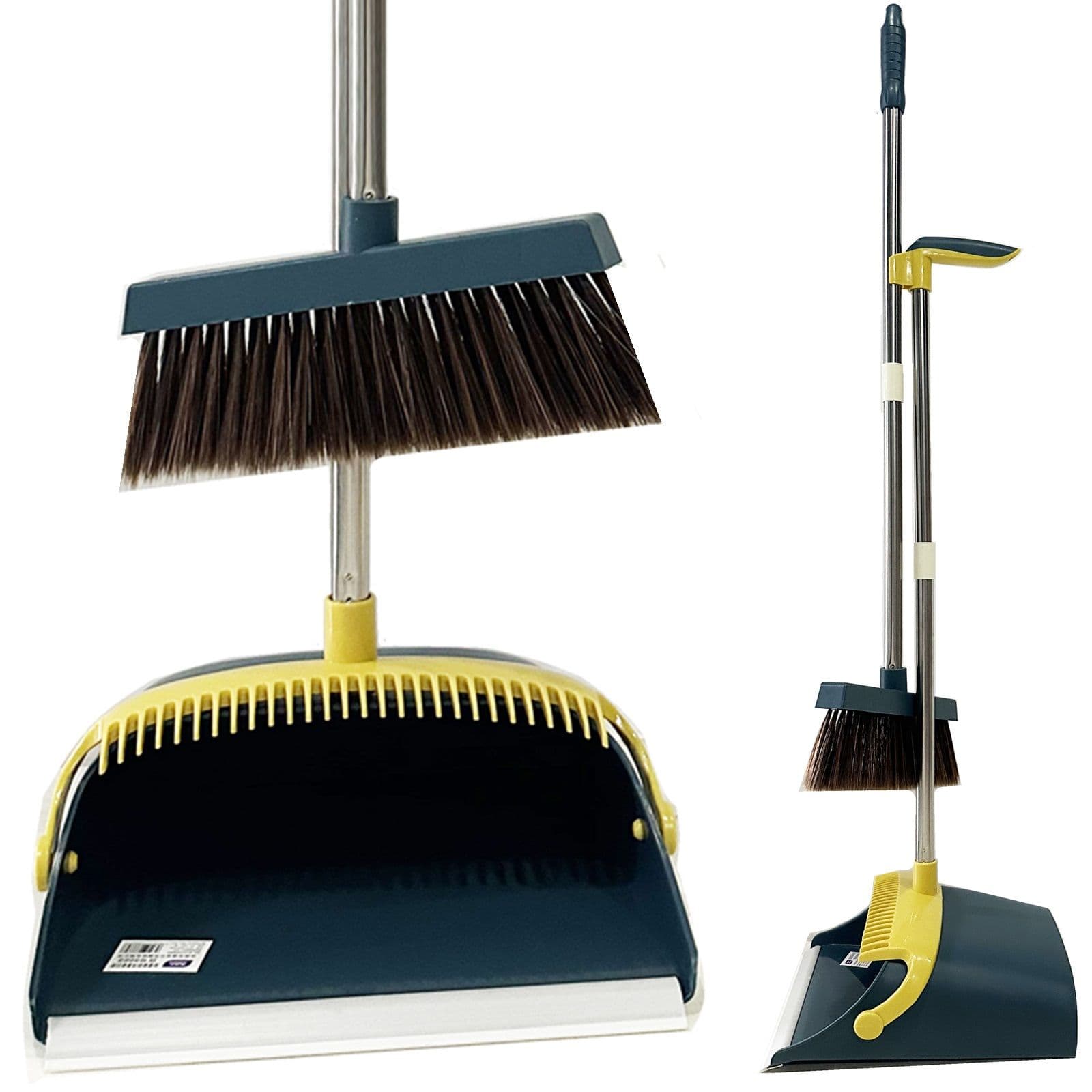 Strong Long Handled Dustpan Brush Set Soft Bristles Broom Lobby Dust Pan