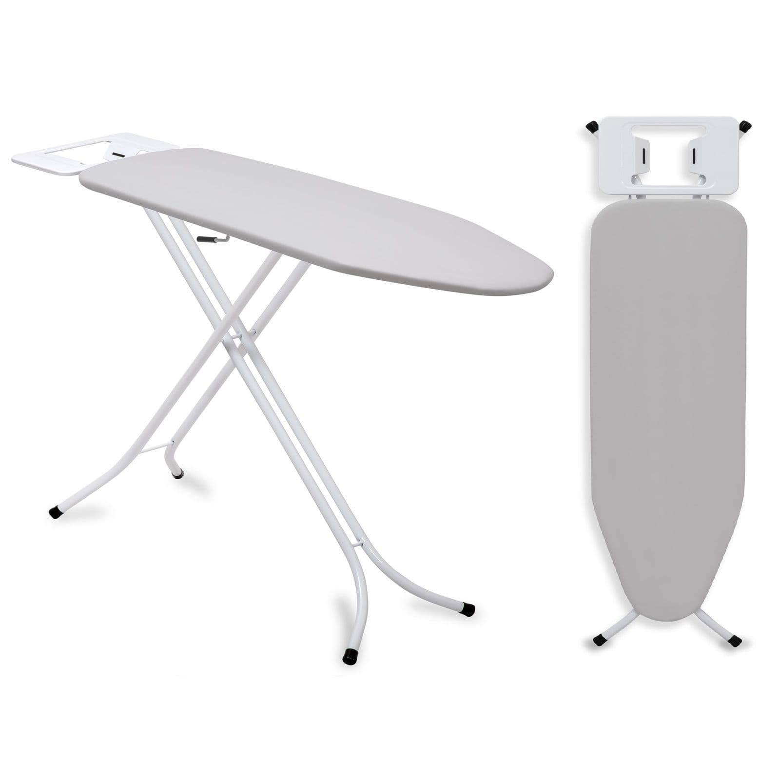 Ironing Board Folding Adjustable Non Slip Feet Iron Rack Grey 110x34cm