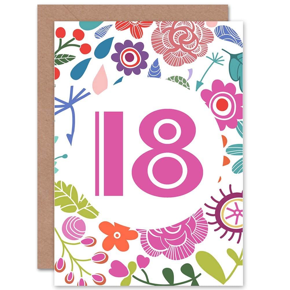 Floral 18th Birthday Greetings Card
