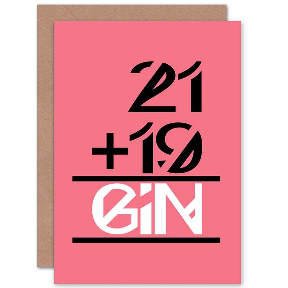 40 Equals Gin Birthday Greetings Card