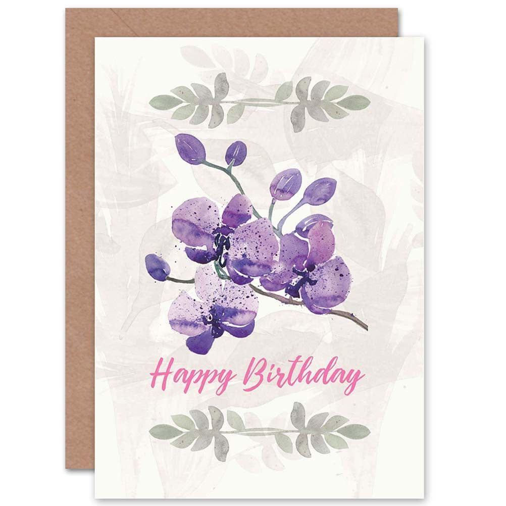 Birthday Happy Flower Theme Greetings Card
